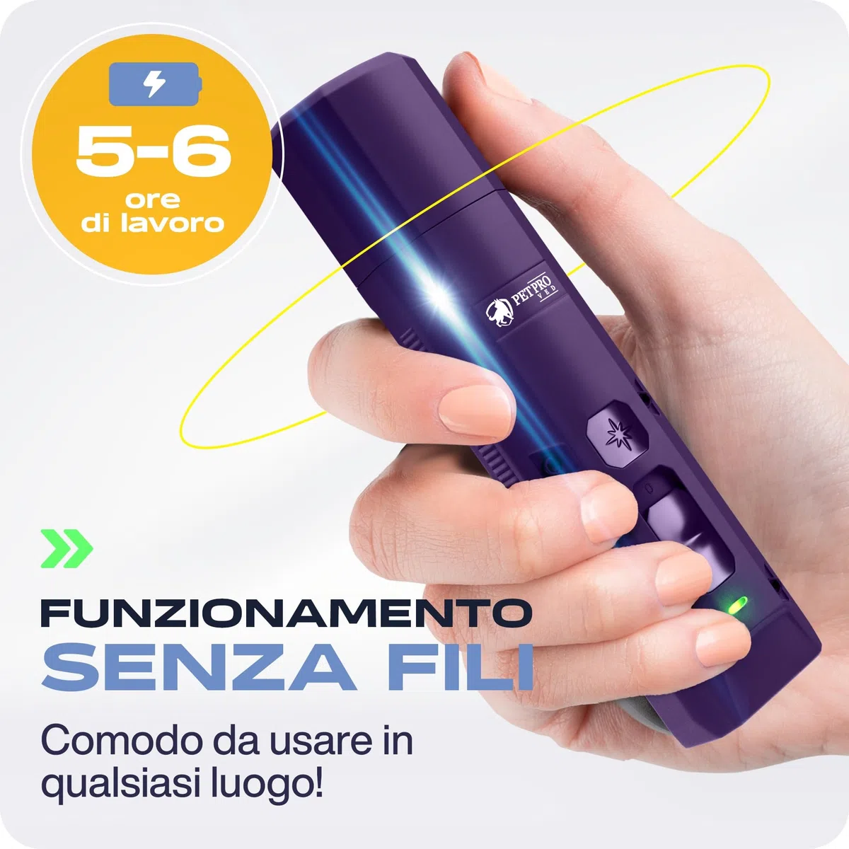 PETPROVED Lima Unghie Cani Elettrico Fresa Unghie Cani Tagliaunghie Lima Unghie Cane Silenziose Taglia Unghie Cani Taglia Grande Media Piccola con 2 Luci LED Taglia Unghie Cani Gatti