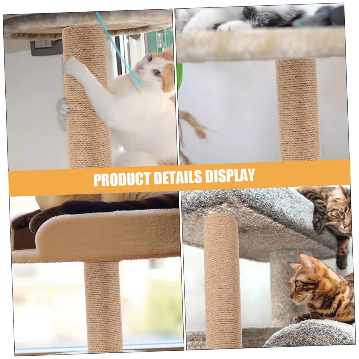 Abaodam Tiragraffi Ricambio Colonne in Sisal e ABS per Gatti 2 Unitá, Resistente e Salvaspazio, Come Sostituzione per Graffi Indoor Proteggendo Mobili