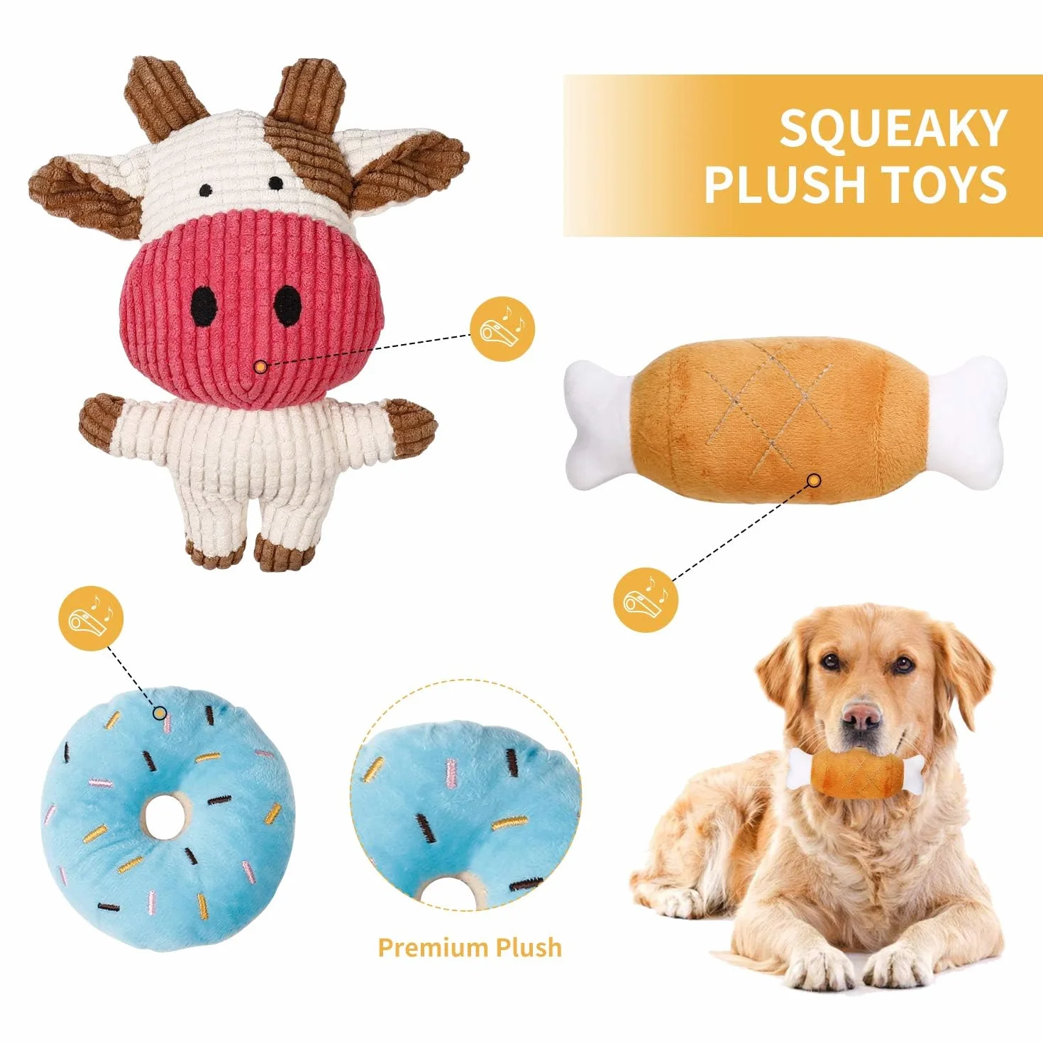 Toozey Giochi per Cani, Set di 7 Giocattoli per Cuccioli, Giocattoli Intelligenti da Masticare e Corda per Cani Durevole e Squillante, Cotone Naturale, Allevia Lo Stress e la Noia