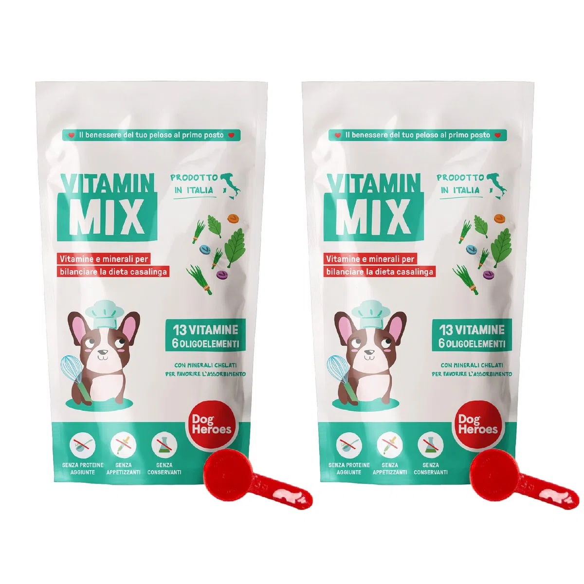 Dog Heroes - Integratore per dieta casalinga cani adulti - Ricco di vitamine e minerali essenziali - Polvere facile da dosare - 500 gr - Made in Italy