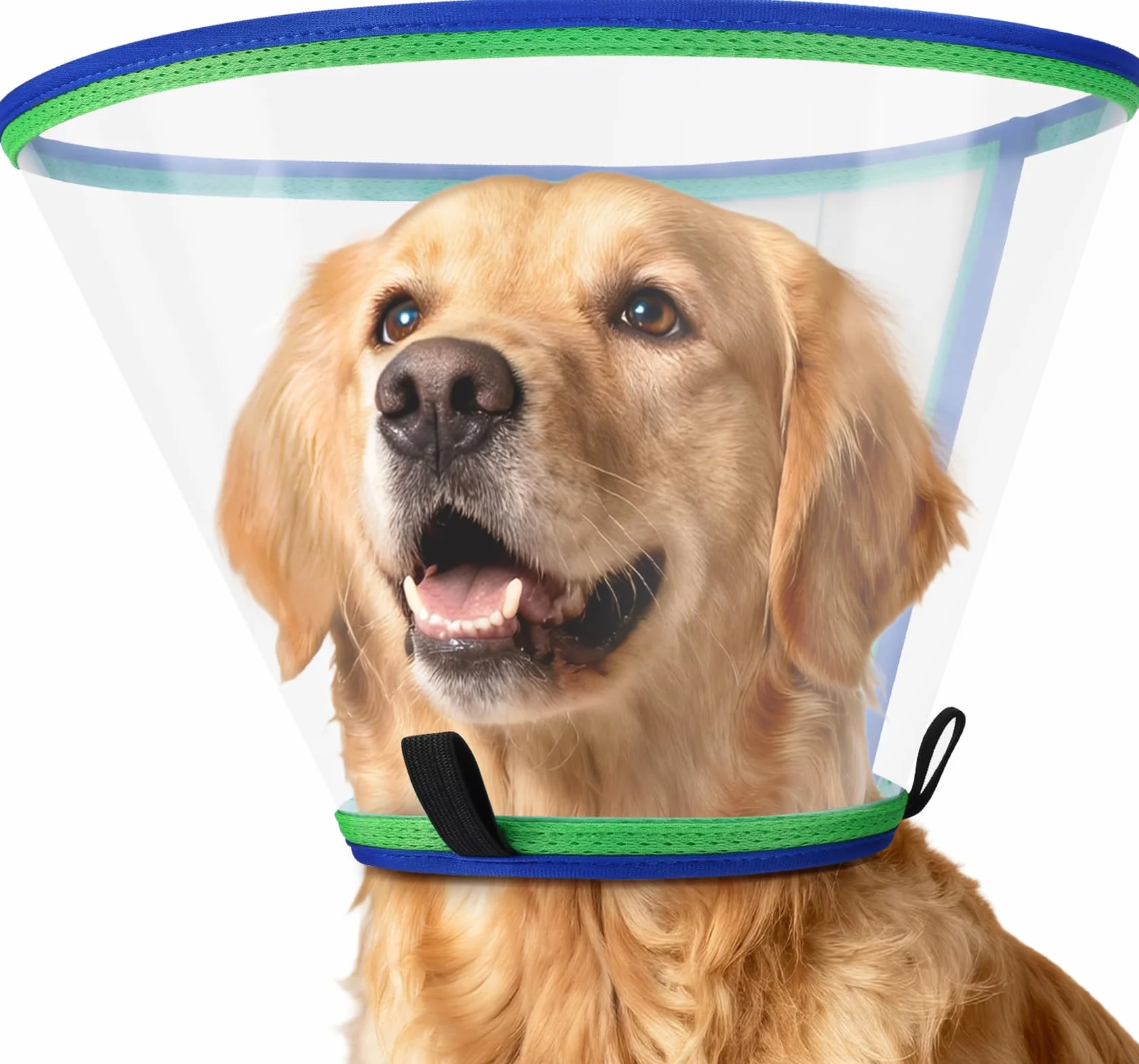 Collare Elisabettiano Cane Morbido, Regolabile Cono per Cani Post-Operatorio, Leggero Collari Protettivo Cane Anti-Leccamento e Anti-Morso, Traspirante Collare Vittoriano Cani (Blu, Size 7)