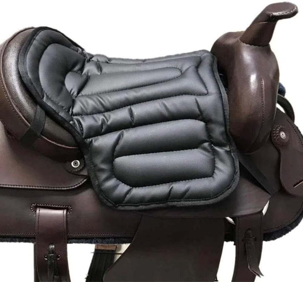 Cuscino imbottito in memory foam ammortizzante per sella da equitazione in pelle PU, M