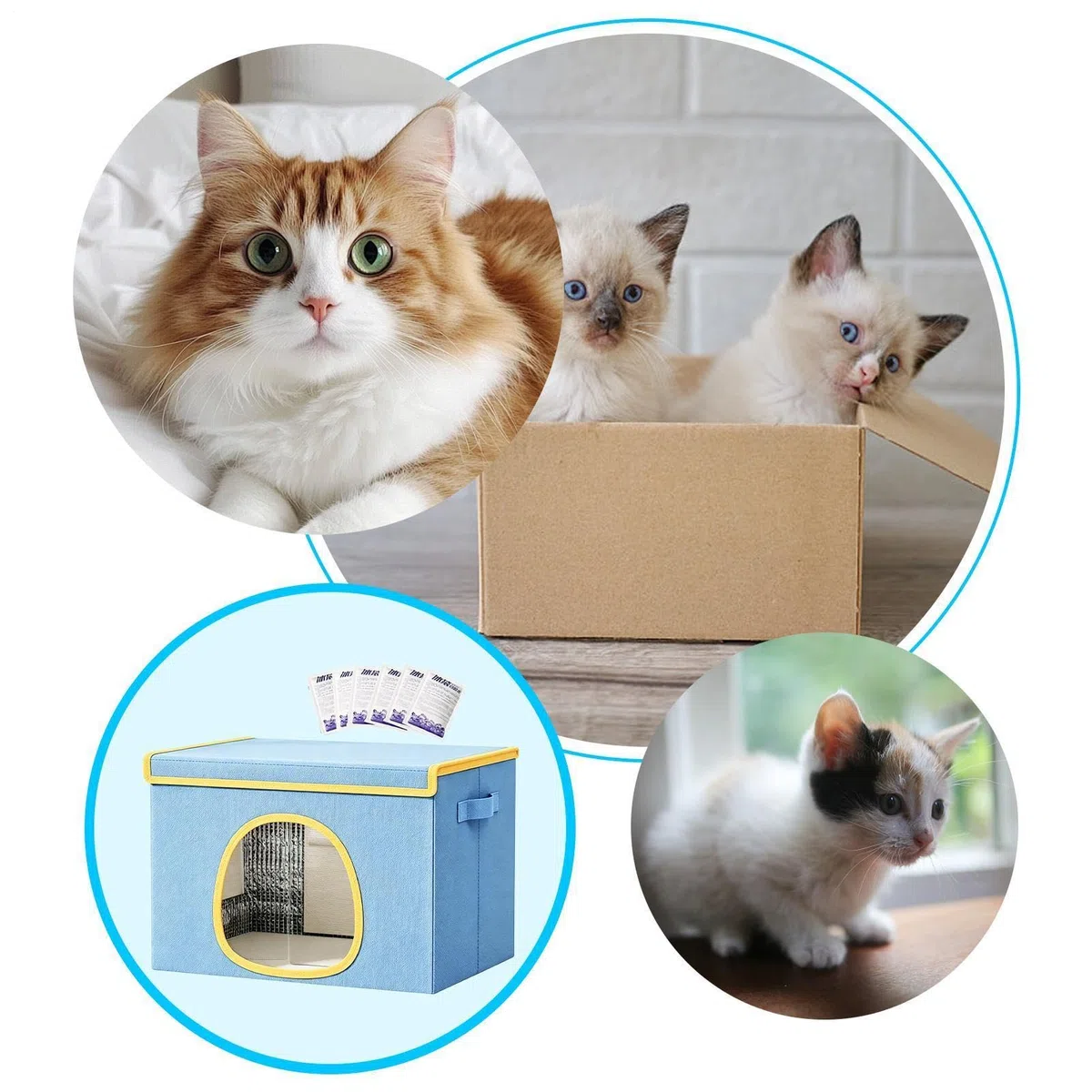 Genérico Casa rinfrescante per gatti in estate, con 6 confezioni di ghiaccio, rifugio fresco per cani, genitori, animali domestici, addestratori, amanti degli animali, ufficio, camera da