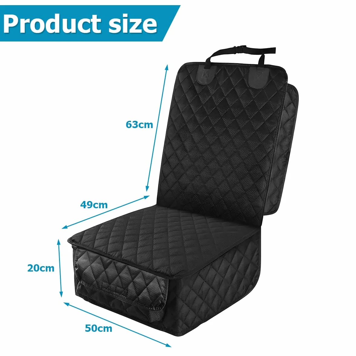 JNNJ Coperta Telo Auto per Animali, Coprisedile Anteriore per Cani, Protezione Impermeabile Coprisedile Auto per Animali, Protezione Integrale Antiscivolo Coprisedili Adatto Tutte Auto(Nero)