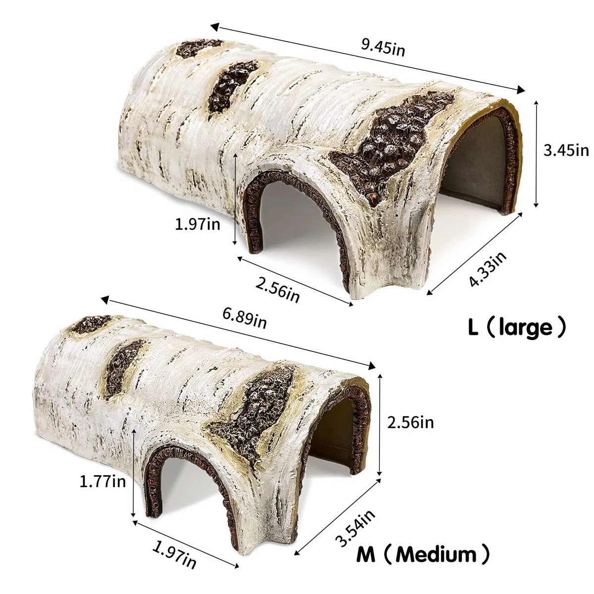 Rettile Nascondi Grotte Simulazione Nascondiglio Albero Nascondi Serpente Leopard Gecko Terrarium Plastic Plant Leaves Ornament Habitat Shelter Decor for Lizard Hermit Crab Spider Frog Amphibians (L)