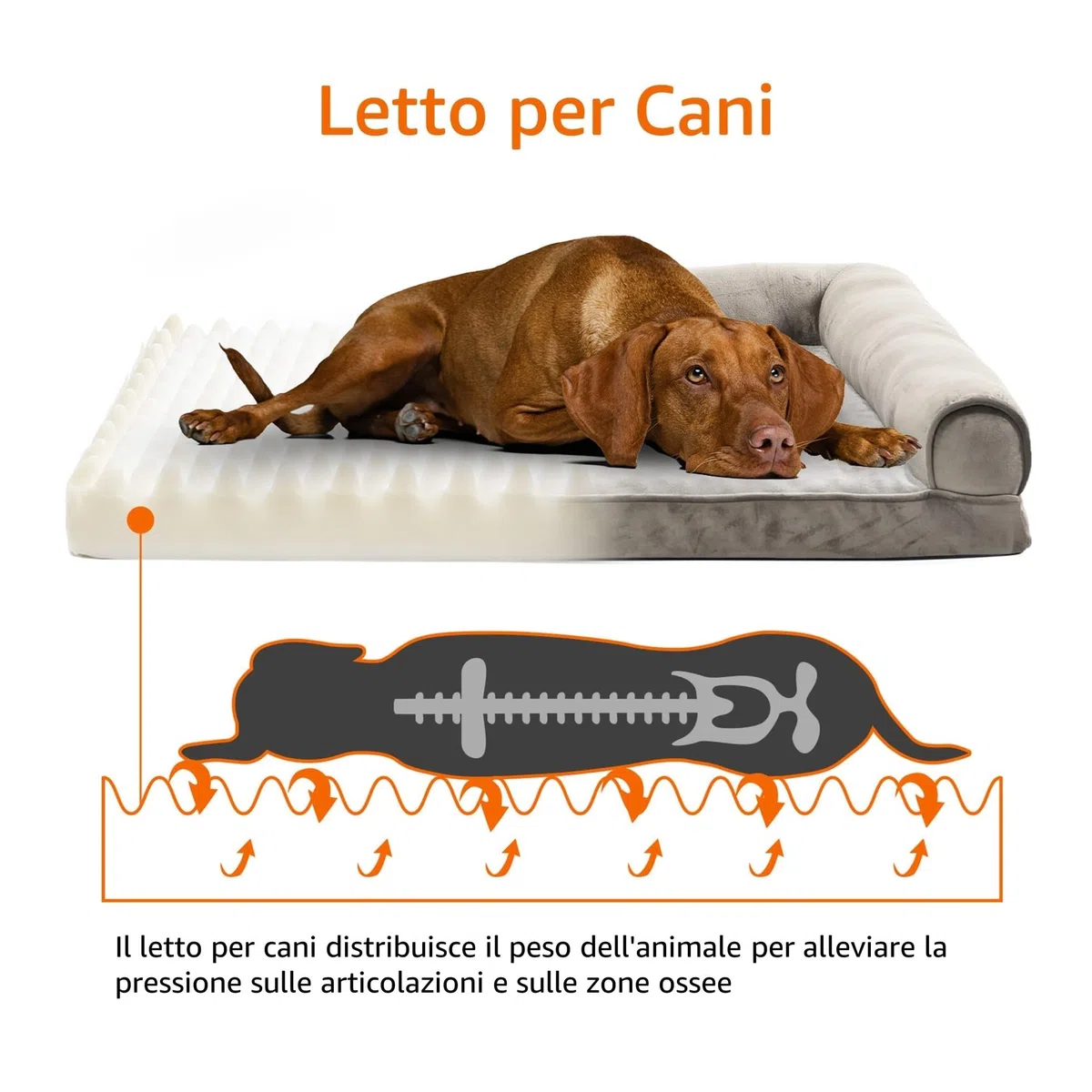 Amazon Basics Cuccia per cani e altri animali domestici, in stile divano, per salotto, in schiuma, sfoderabile, Taupe, 91 x 69 x 17 cm (L x W x H)