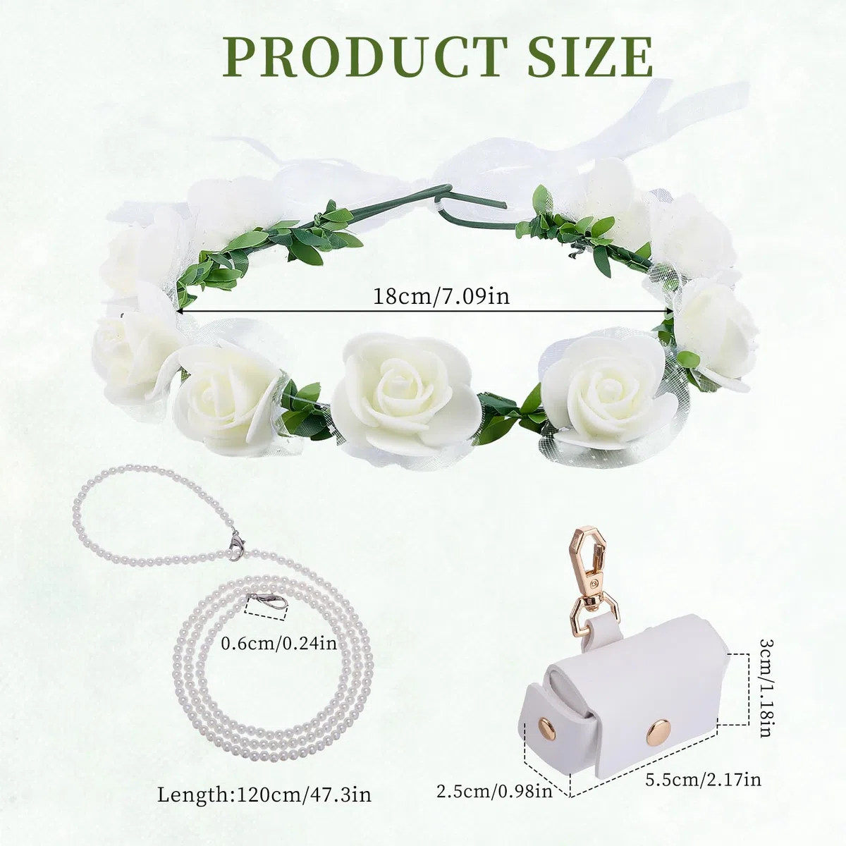 NICENEEDED 3 pz Collare per Matrimonio Cane Set di Fiori, Perle Guinzaglio per Cani con Perline Portafedi Nuziali Portafedi, Papillon Regolabile per Il Collo Del Cane