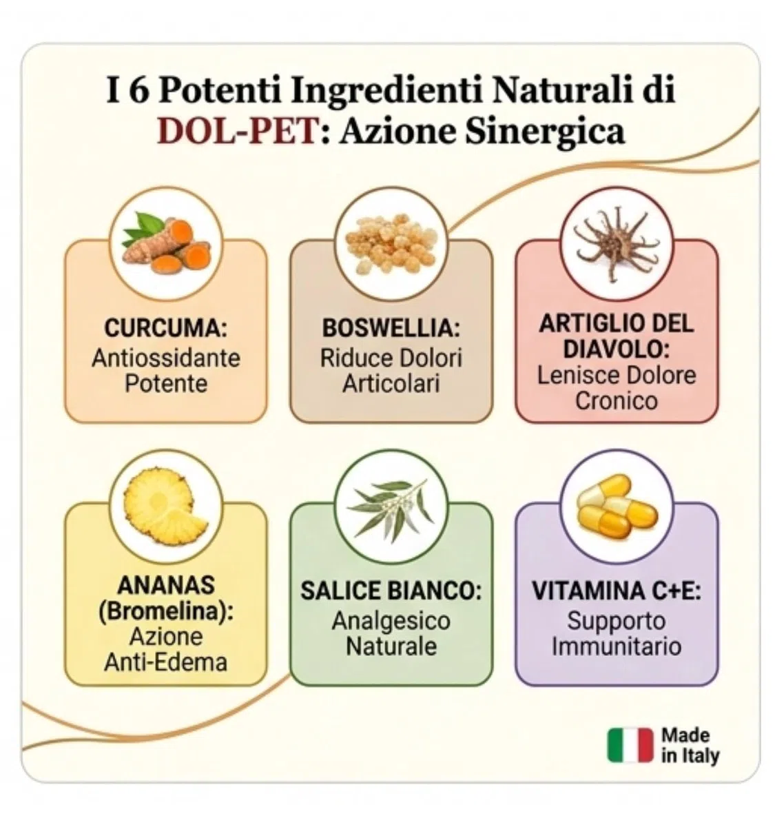 Dol-Pet Antinfiammatorio Naturale per Cani 30 Compresse Masticabili – Integratore Articolazioni con Curcuma, Boswellia, Artiglio del Diavolo – Dolori Articolari e Muscolari