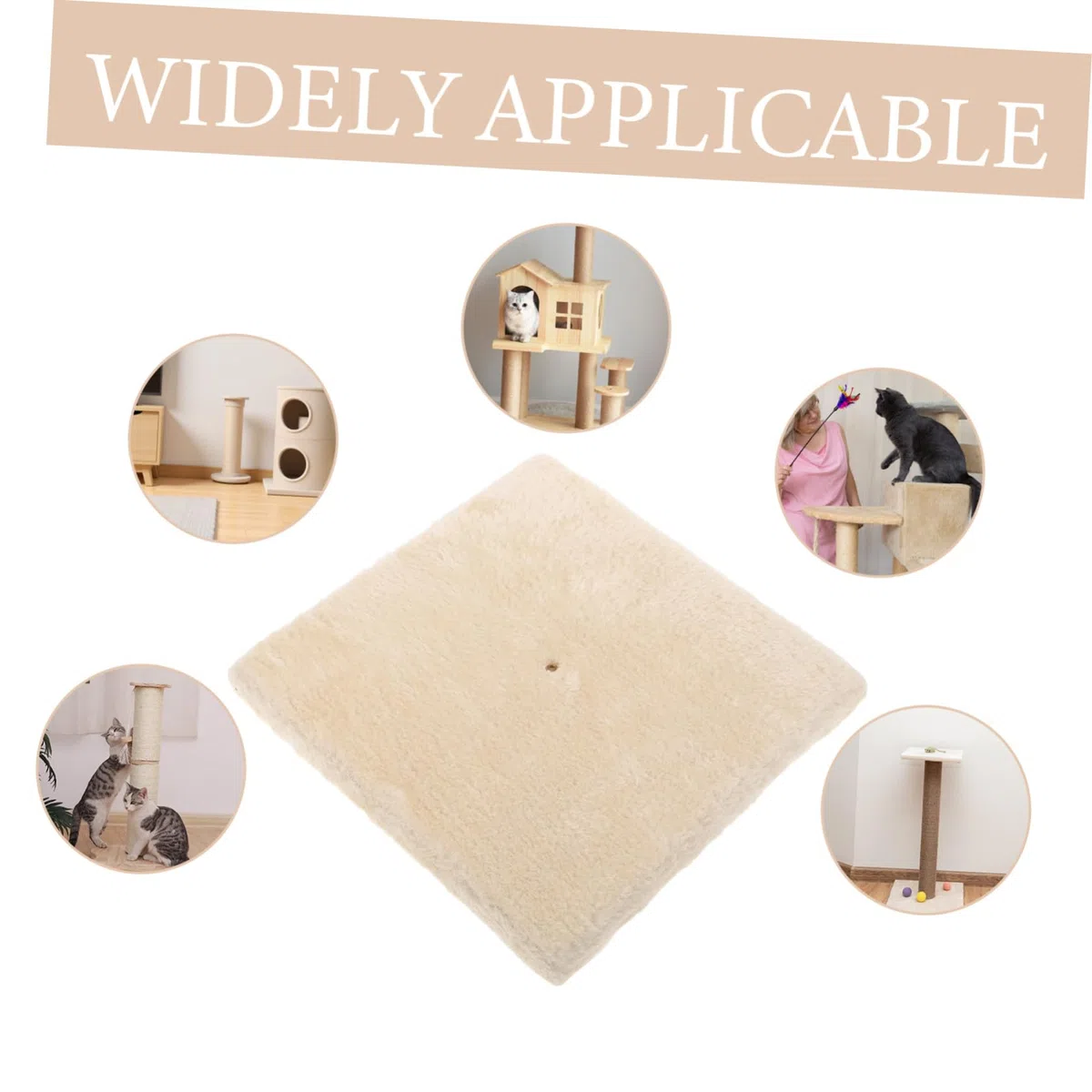Base di Ricambio per Tiragraffi Gatto M8/m10 in Peluche e Truciolato Beige Finitura Morbida e Supporto Duraturo per Progetti Fai da Te di Albero Tiragraffi in Soggiorno