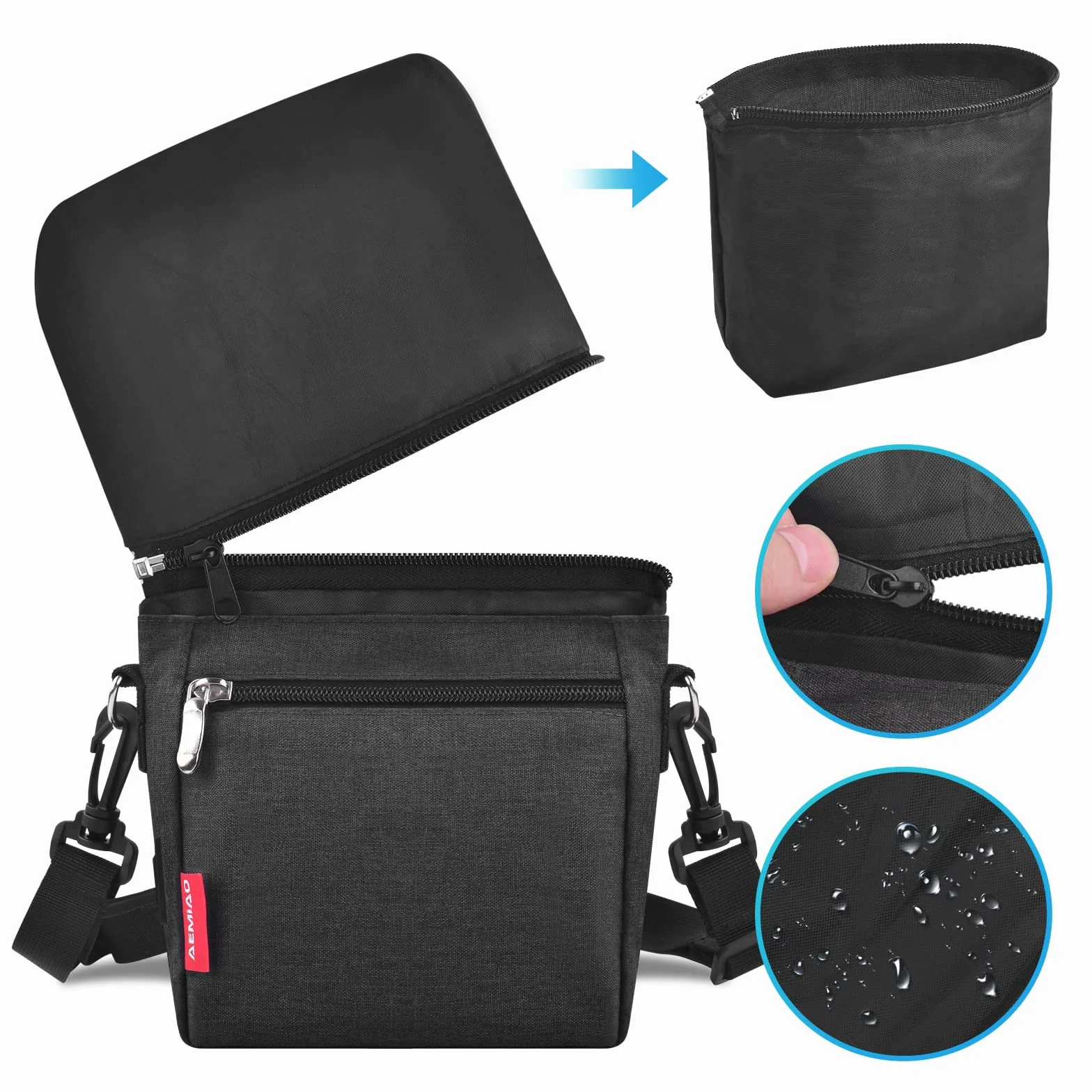 Borsa Addestramento Cane con Chiusura Magnetica, Sacchetto di Allenamento per Cani con Dispenser Integrato, Borsa Porta Snack per Ccon Tracolla Regolabile per Uso Estani erno, Grigio Scuro