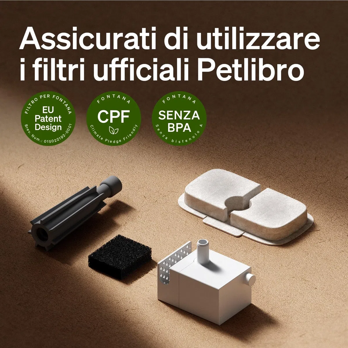 PETLIBRO Filtro Fontanella per Gatti, 4 Filtro di Ricambio per Fontana per Gatti Dockstream PLWF005, PLWF115, PLWF105, Filtro con Filtrazione Verticale per Fontanella Gatto Fontana Gatto