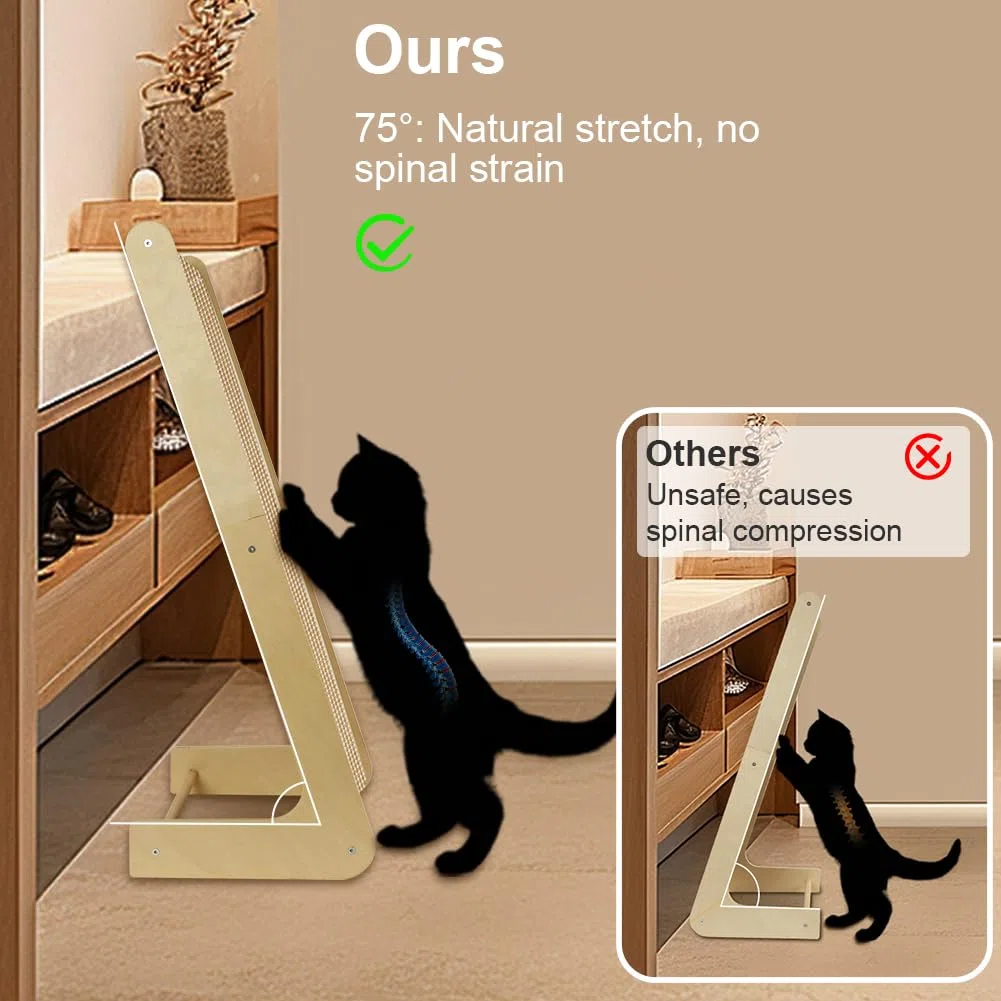 Aolso Tiragraffi per Gatti Forma di L, 69 cm Tiragraffi Gatto Grande, Tiragraffis in Sisal Naturale, Tappeto Tiragraffis per Gatti Adulti e Gattini in Cartone di Alta Qualità per Pareti e Angoli