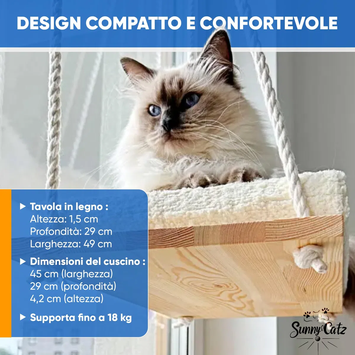 Amaca per Gatti da Finestra | Amaca per Gatti | Cucce per Gatto da Interno | Amaca da Finestra per Gatto | Amaca Finestra con Ventose Resistenti 18 kg Lavabile | Cat Bed | Cat window hammock mirador