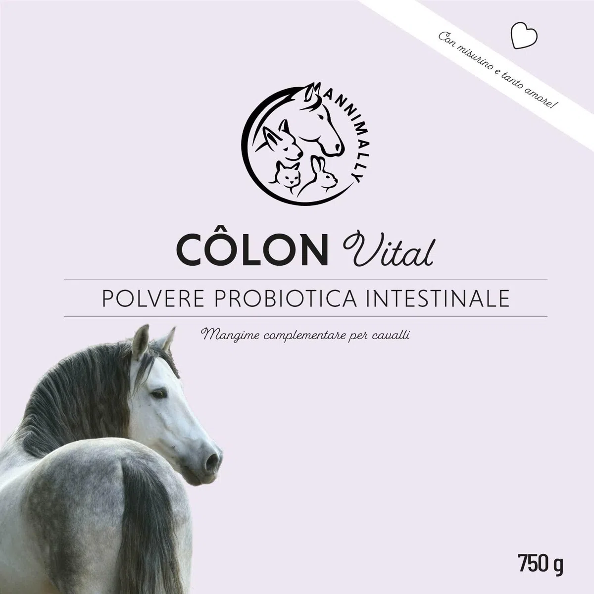 Polvere probiotica per cavalli - 750 g di polvere intestinale con lievito vivo per una flora intestinale sana - Batteri intestinali per la sanificazione intestinale nei cavalli, in caso di feci liquid