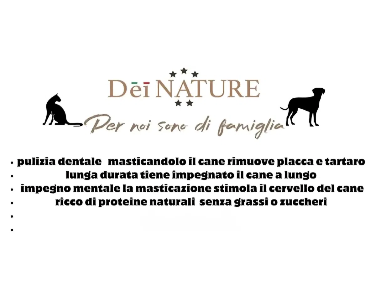 Pelle di Cavallo Essiccata per Cani, Strisce da 15 cm, Confezione da 500 Grammi, Masticativo Naturale per Pulizia Denti