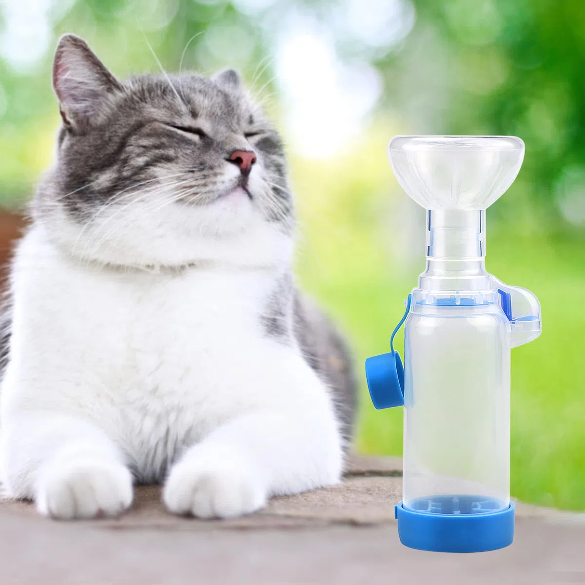 Camera per animali domestici Distanziatore inalatore per gatto o cane Distanziatore portatile con esclusivo indicatore di respirazione (maschera per gatti)