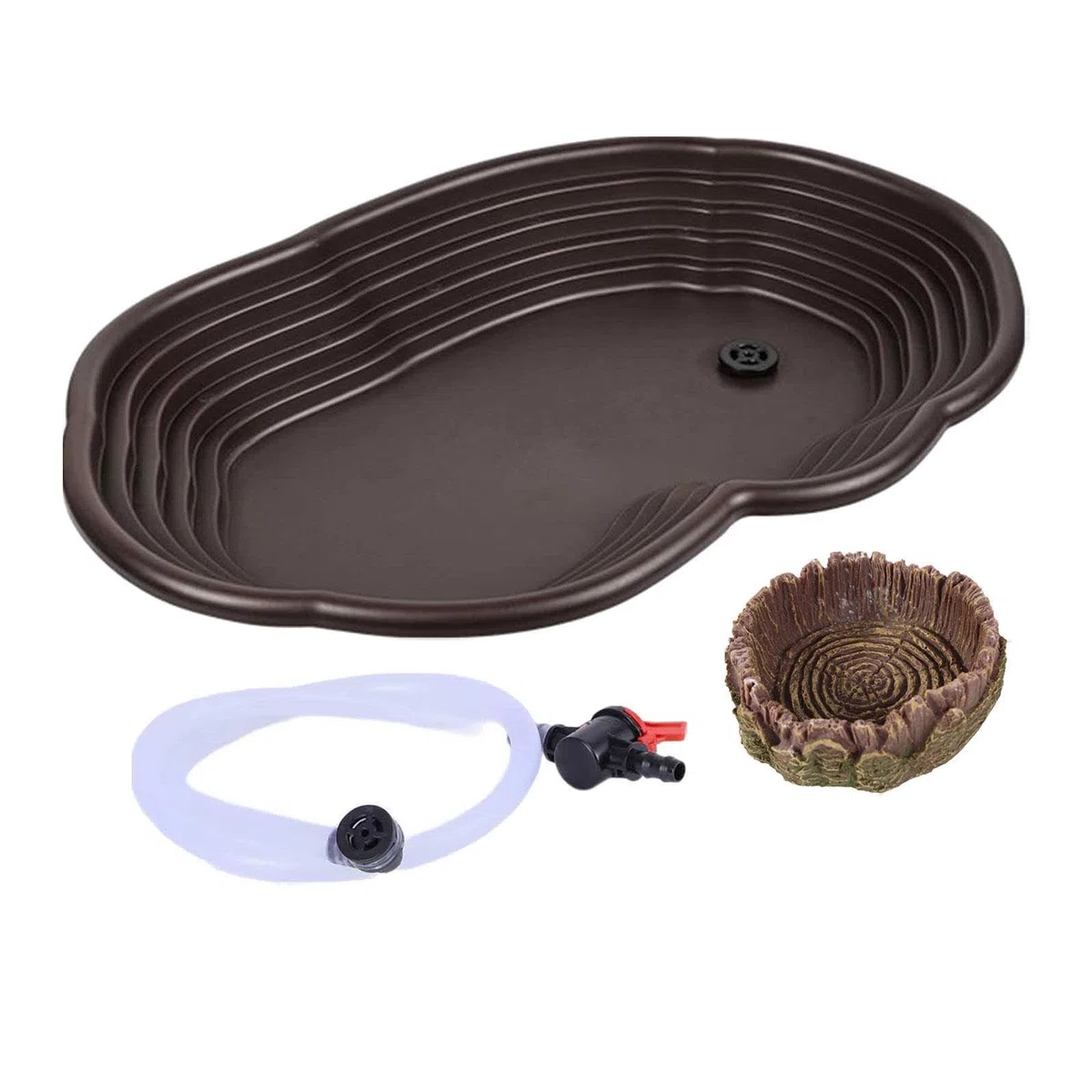 Milageto Piscina per rettili Piscina per acqua per rettili, Decorazione per habitat, Piatto per acqua per tartarughe Piatto per acqua per rettili per, con drenaggio