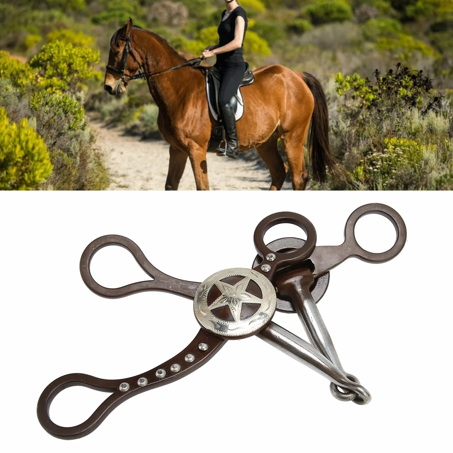 Morso Western per Cavallo, Morso per Bocca di Cavallo in Acciaio Inossidabile Ottimo per l'allenamento