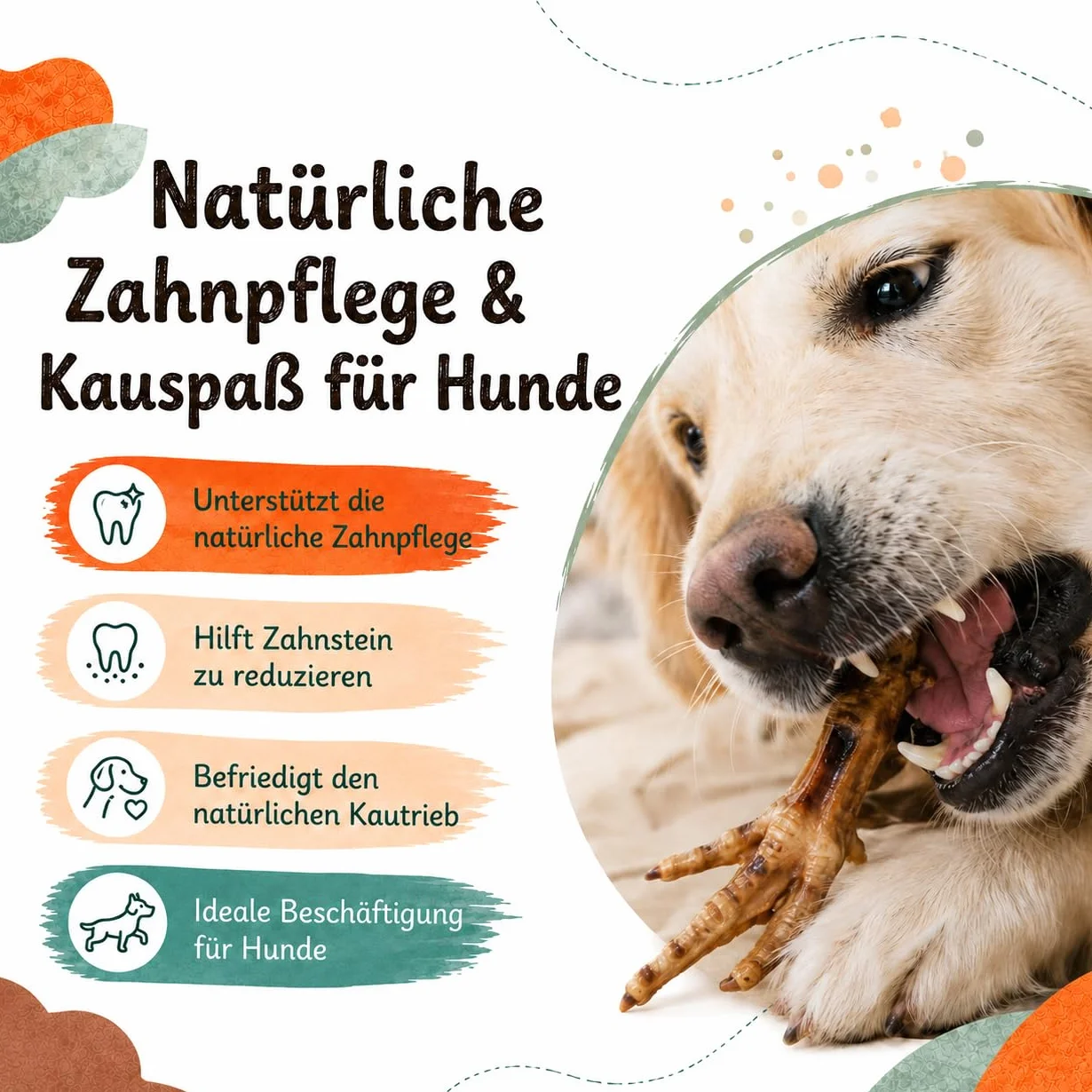 Piedini di pollo per cani, 1 kg, articolo da masticare, piedi di pollo essiccati naturali