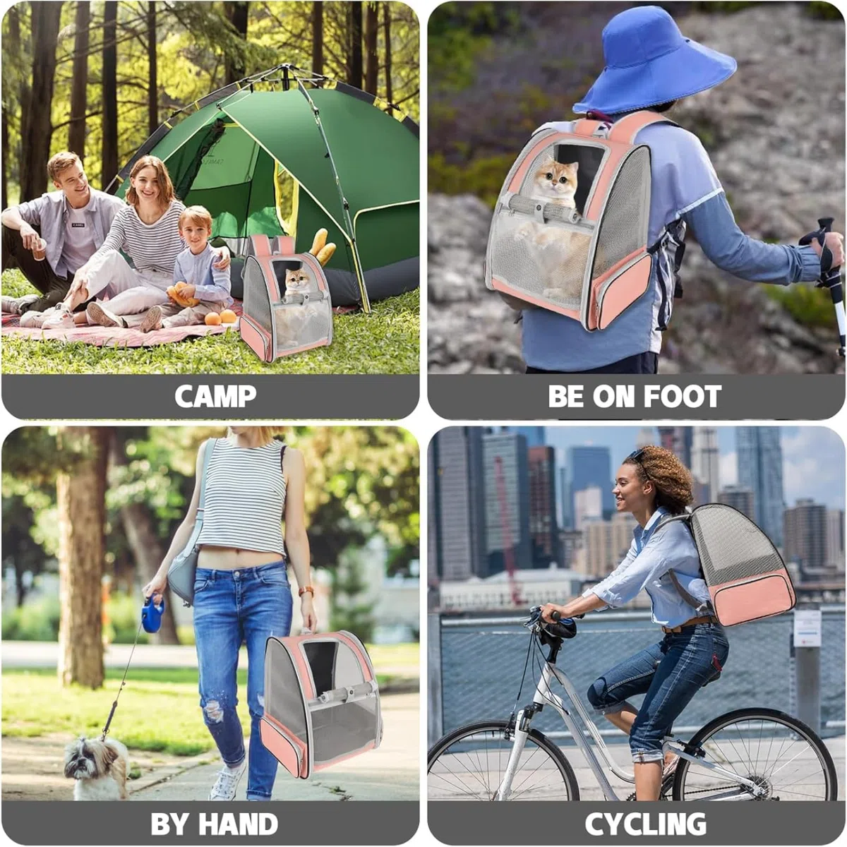 Zaino trasportino per animali domestici approvato dalle compagnie aeree design capsula spaziale con rete ventilata cinghie regolabili confortevoli piccoli borsa viaggi escursioni e campeggio