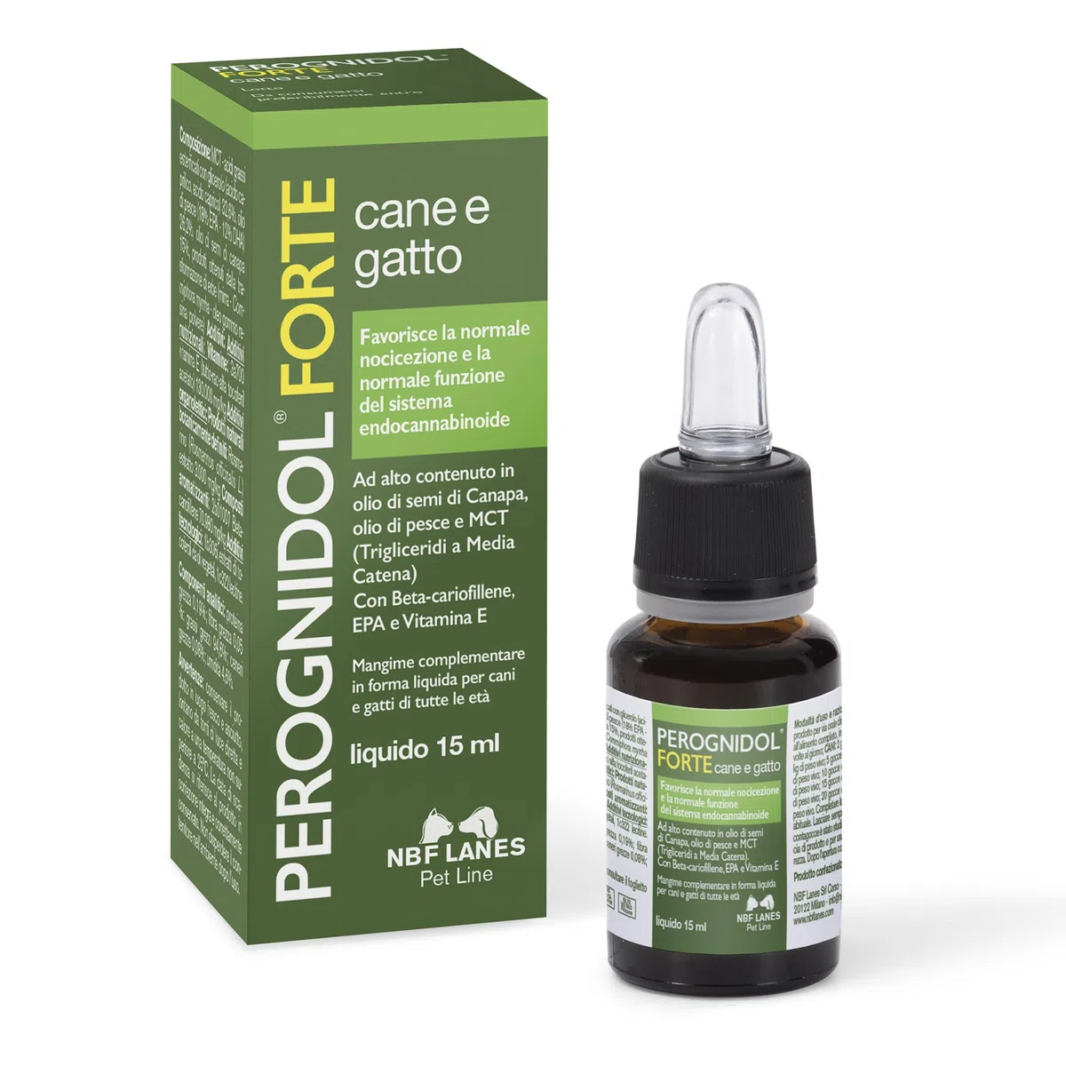 NBF Lanes | Perognidol FORTE Cane e Gatto, Gocce 15 ml, Favorisce la Normale Nocicezione e la Normale Funzione del Sistema Endocannabinoide