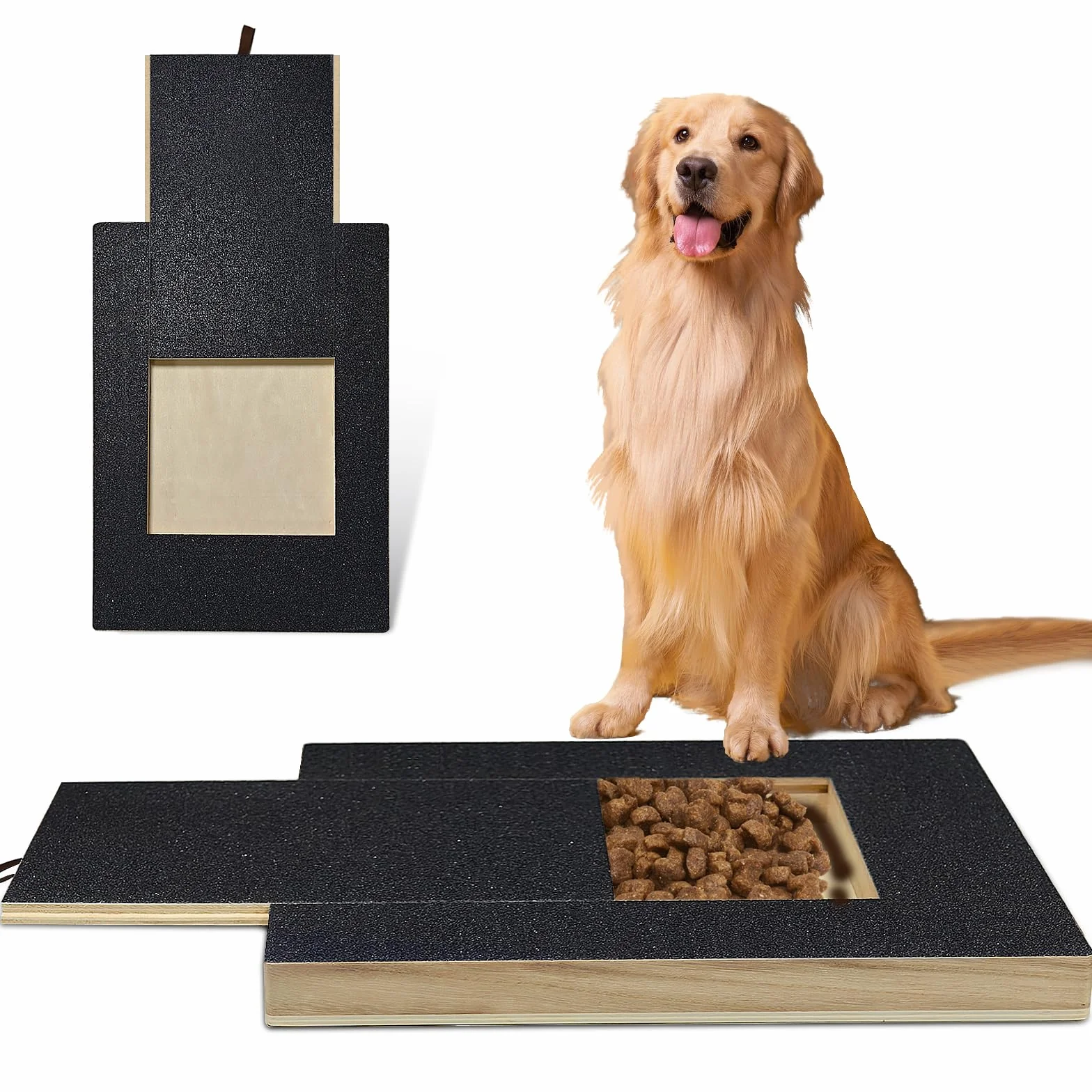 Levigatrice per Artigli per Cani Con Scatola per Snack e Contenitore, Piastra per Tiragraffi per Unghie Senza Stress, Tavola di Carta Vetrata, Scratch Board
