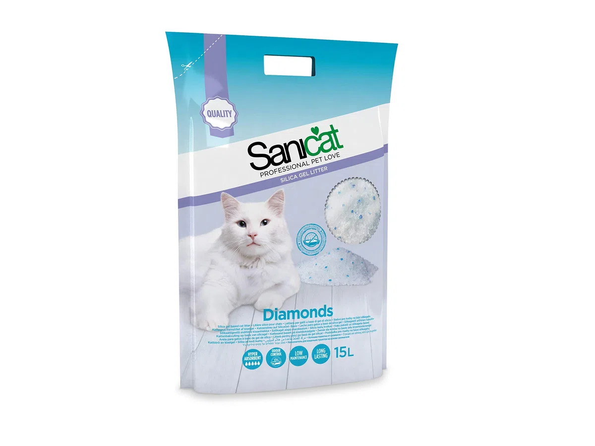 SANICAT Diamonds Lettiera Perle di Gel di Silice Assorbente - 15L