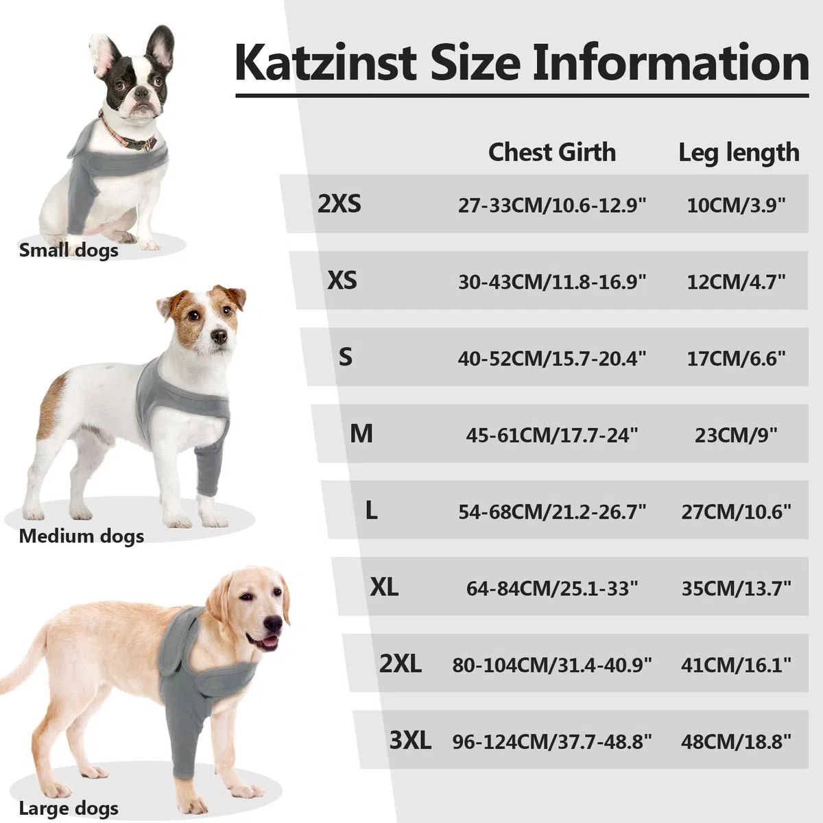 Gilet di recupero per chirurgia canina anteriore - destro - gamba sinistra - protezione - gomito, Grigio, XL