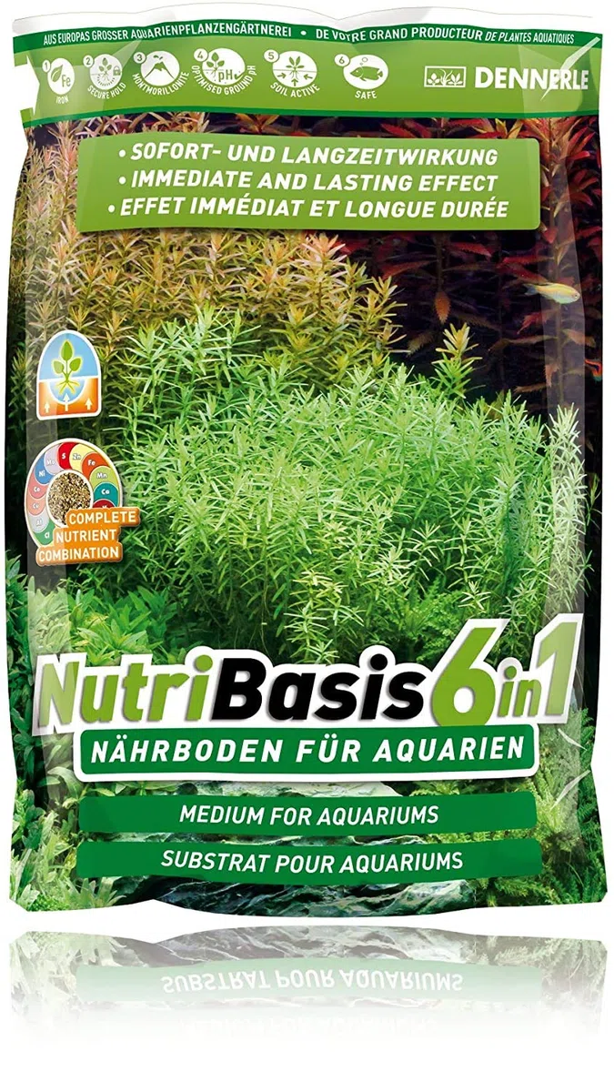 Dennerle NutriBase 6 in 1 - Fondo nutriente per acquari - per ricrescere Le Piante, 2,4 kg