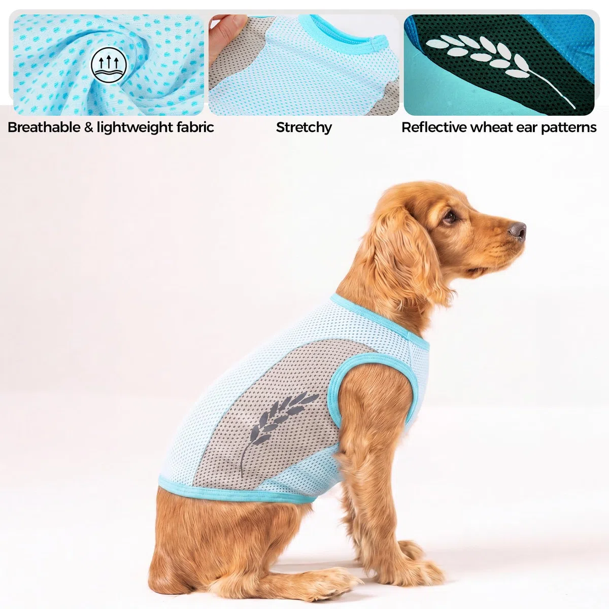 Giubbotto refrigerante per cani, grande, traspirante, estivo, fresco e confortevole, mantiene il vostro animale domestico fresco nella stagione calda (blu, 9XL)