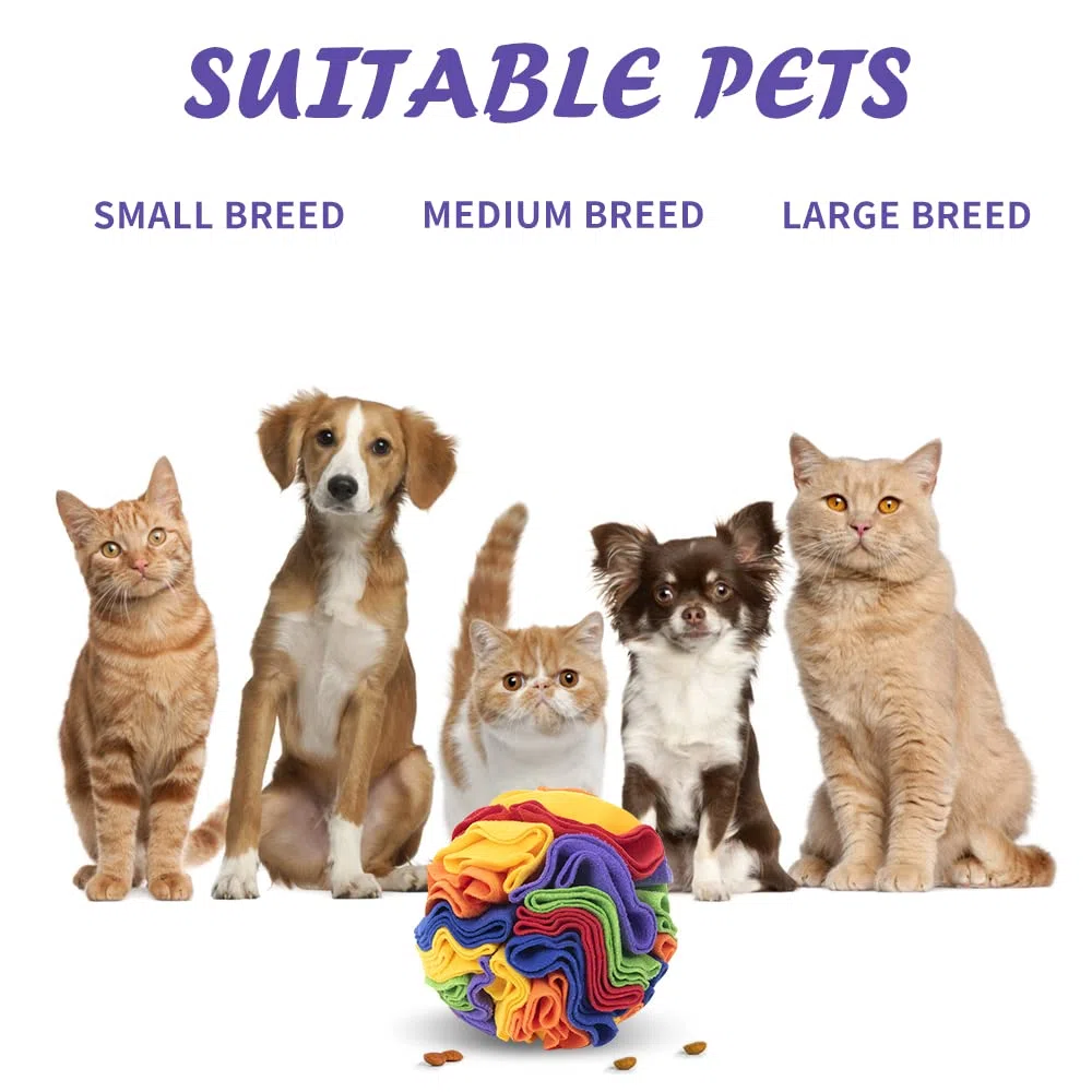 Sniffing Ball per Cani, Tappetino Snuffle Interattivo, Gioco Sfera Puzzle, Tappeto Nascondi Cibo, Addestramento per Cani di Piccola e Media Taglia