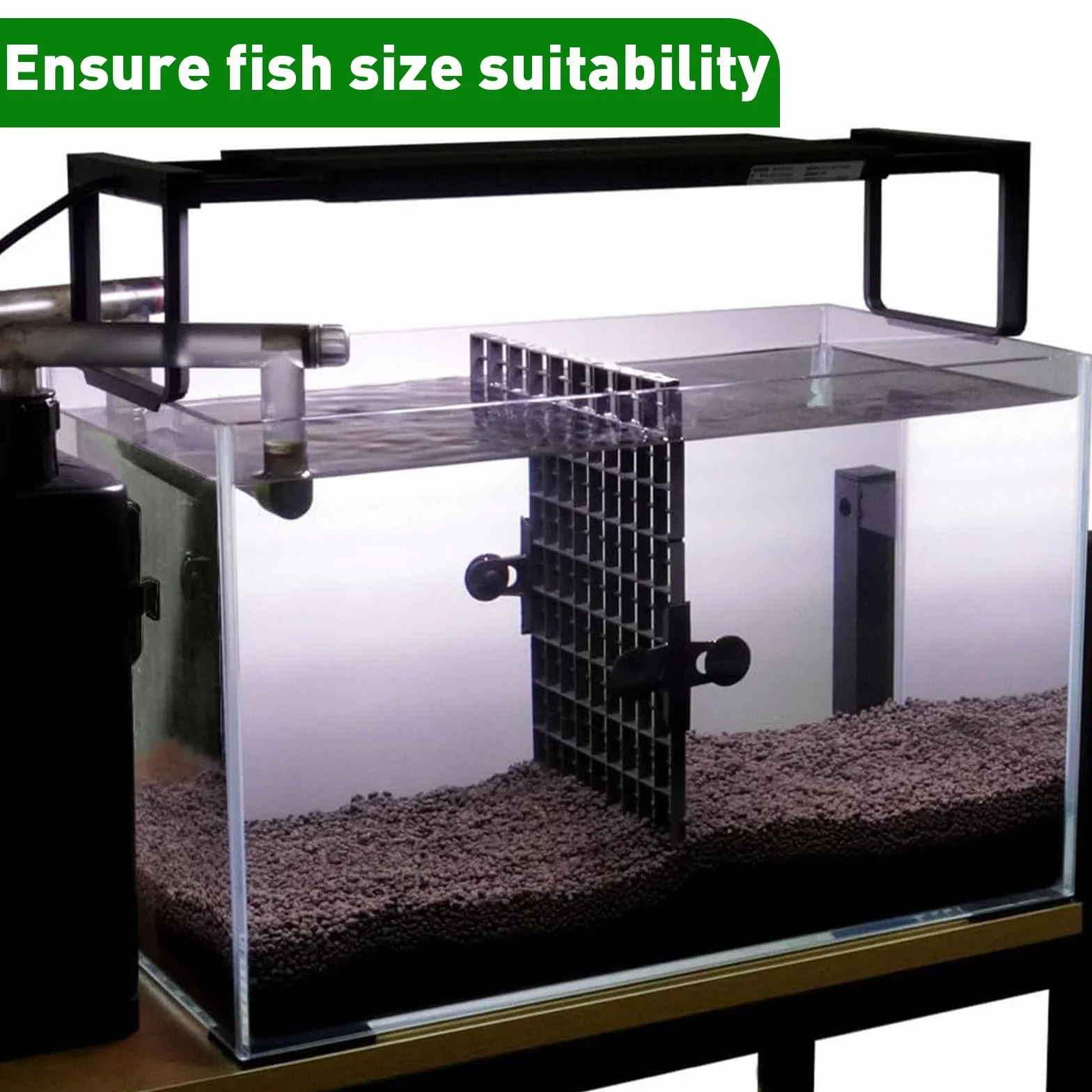 LINLAN 8 Pezzi 15 x 30 cm Divisore per Acquario, Vassoio Inferiore del Filtro, Pannello a Griglia per Filtrazione Fai-da-Te e Protezione del Fondo nell'Aquascaping (Bianco con Ventosa Fissa)
