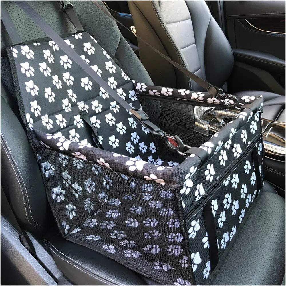 Seggiolino Auto per Cane Animali,Coprisedile Auto per Cani Adatto per Cani di Piccole e Medie Dimensioni, Lavabile, Pieghevole e Traspirante, con Guinzaglio di Sicurezza e Tubo di Supporto in PVC