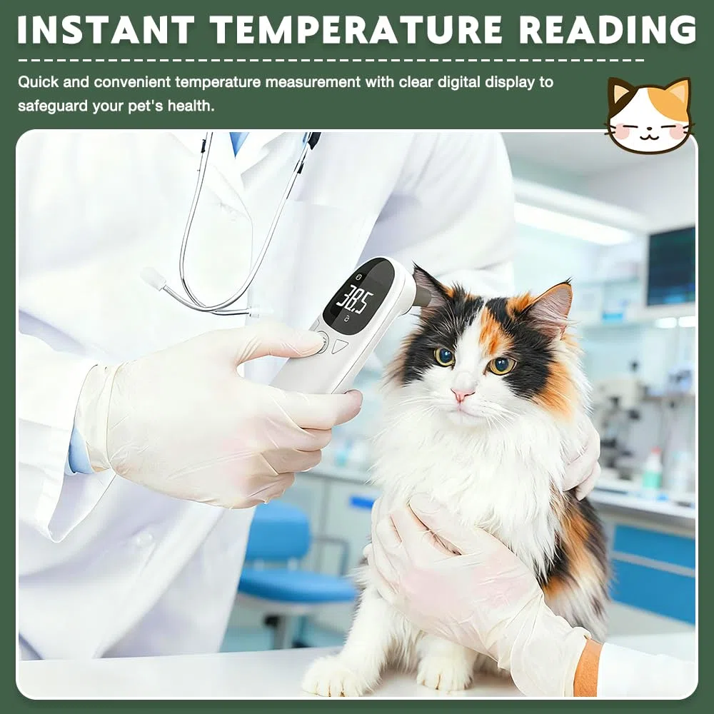 Termometro Auricolare per Cani, Termometro Orecchio per Gatti, 12,8 * 3,9 cm Termometri per Gatti per Orecchie, Monitor Della Temperatura 'Orecchio del Cane per Cane, Gatti, Maiali