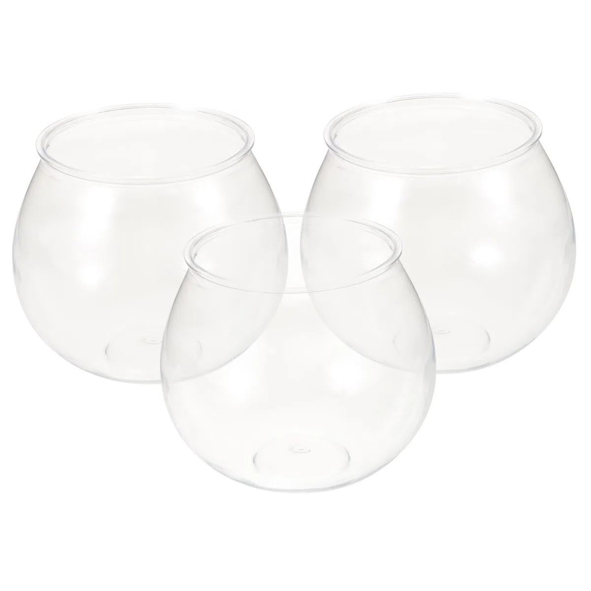 Angoily Acquario da Tavolo Boccia per Pesci in Plastica Trasparente Set 3 Pezzi Decorazione per Design Robusto Adatto per Pesci e Gamberetti