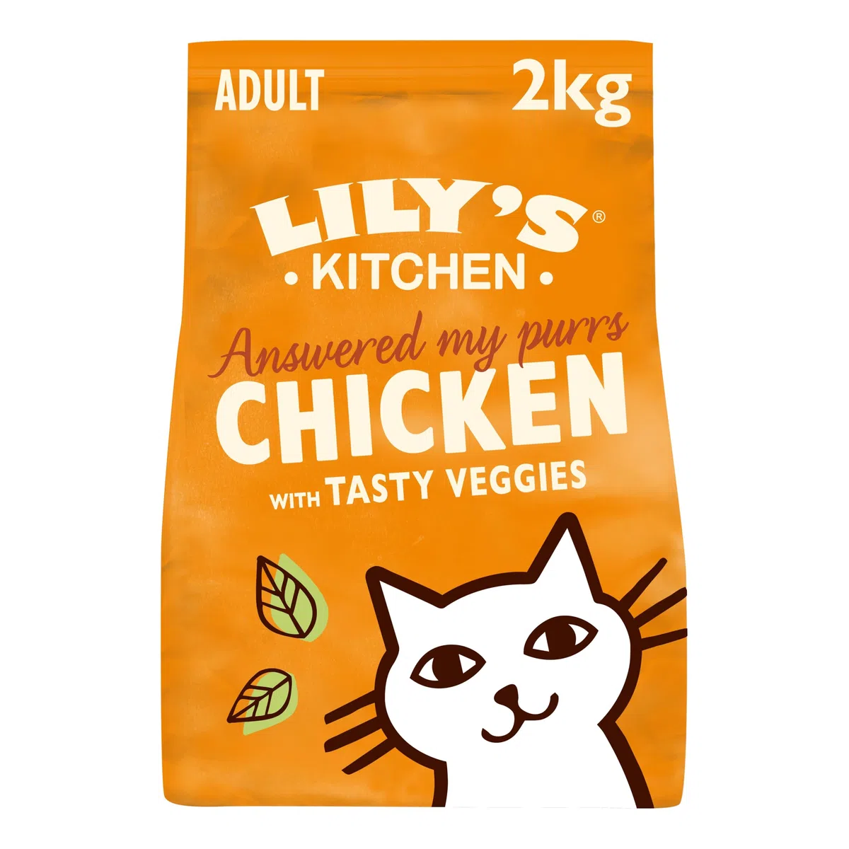 Lily's Kitchen Con ingredienti naturali Cibo secco per gatti adulti Sacco Ricetta senza cereali al pollo con verdure 2kg