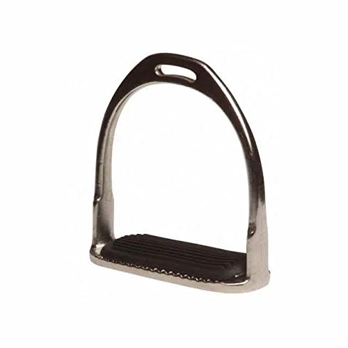 Umbria Equitazione Staffe in Ferro nichelato Complete di pedane in Gomma Staffe