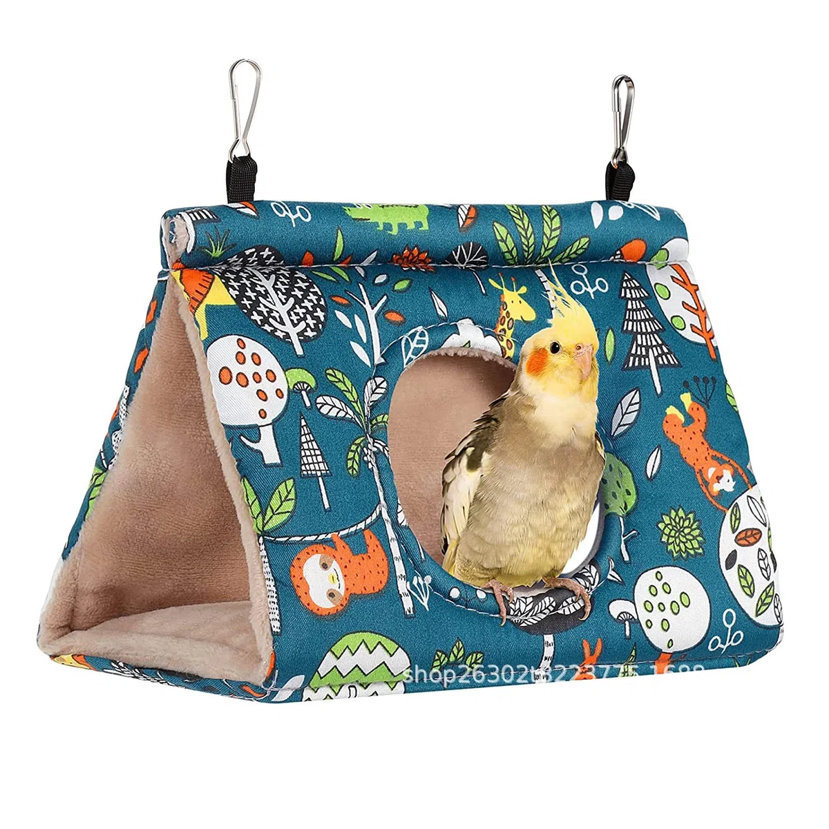 Bird Pappagallo Nido, Amaca per Uccelli Nido per Pappagalli, Nido per Pappagalli Invernale Calda, Pappagallo D'Inverno Caldo Amaca per Pappagalli, Parrocchetti Ondulati Lovebird(M, Blu)