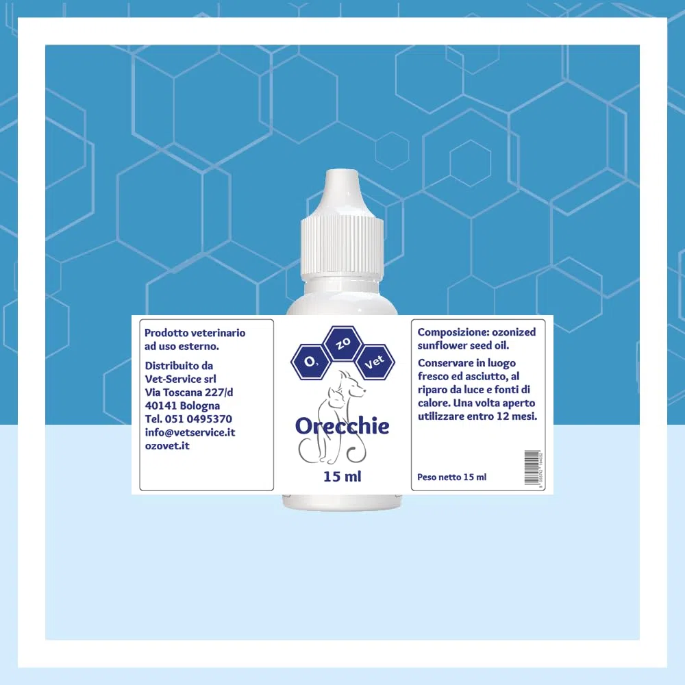 Ozo-Vet |Orecchie Cane 15ml – Contro Otiti Acute e Croniche di Origine Allergica, Batterica e Micotica