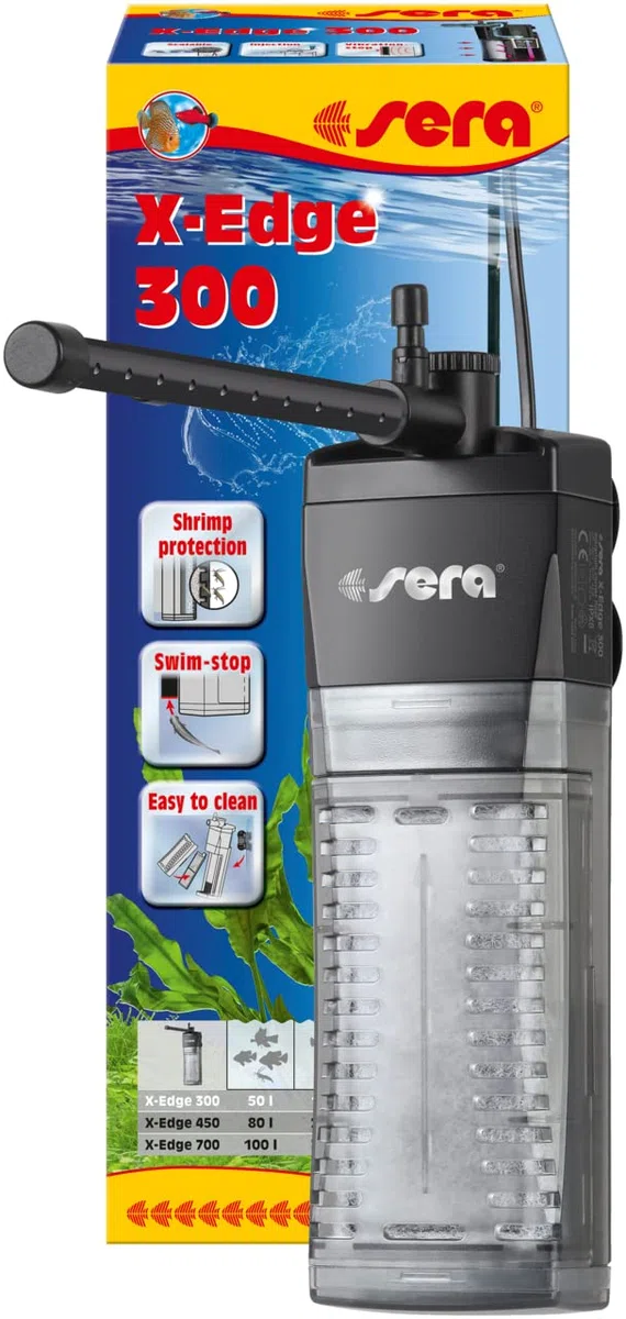Sera X-Edge 300 - Filtro angolare ad Alta efficienza energetica BZW. Filtro Interno per Acquario Fino a 100 Litri, 32655