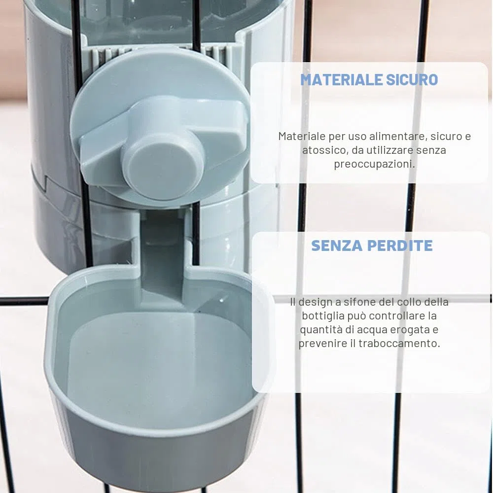 Dispenser per acqua per conigli senza perdite da 17 once, ciotola per acqua senza gocciolio per cavie, criceti, cincillà, furetti e piccoli animali