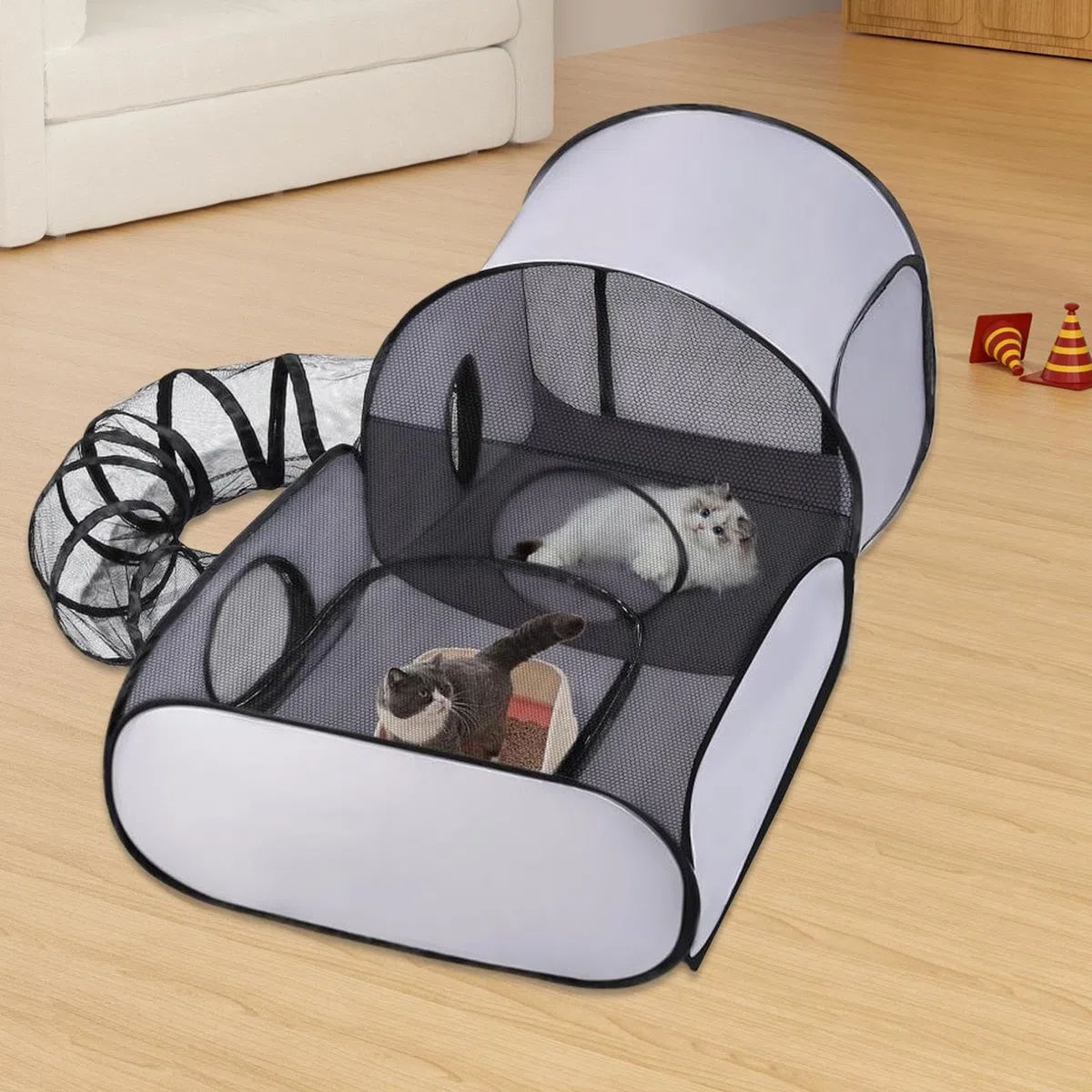 Box per gatti da esterno, a tunnel per gattini, recinzione pieghevole, giochi interattivi, giochi per gattini, cuccioli, piccoli animali, viaggi all'aperto