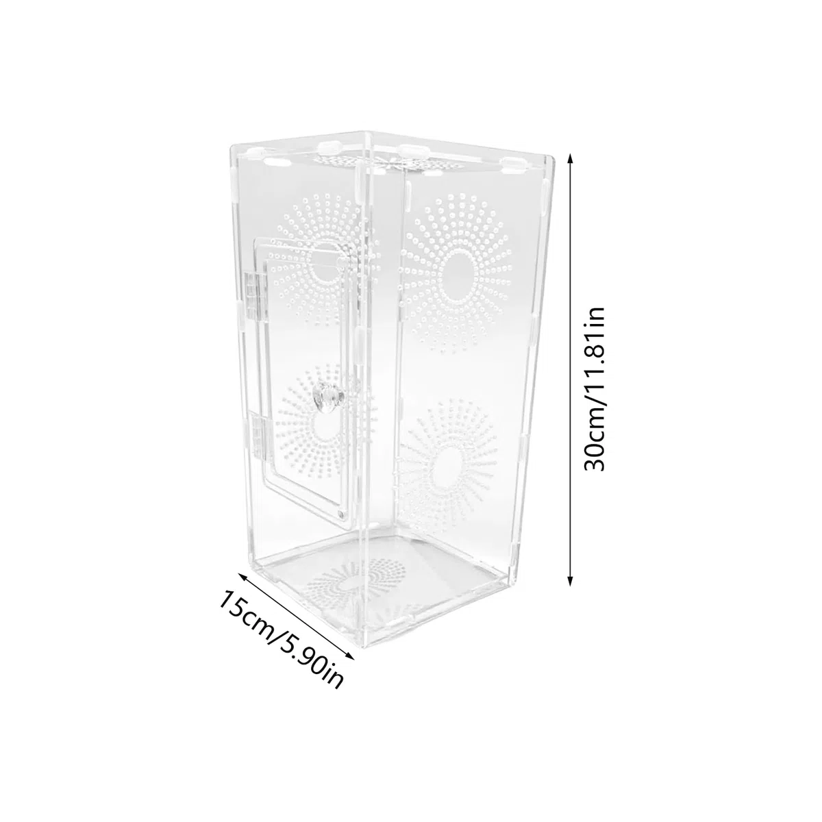 Habitat per ragni che saltano, terrario per piccoli rettili, 30 x 15 x 15 cm, recinzione completamente trasparente, design ventilato sicuro, dimensioni compatte, ideale per bambini, adulti