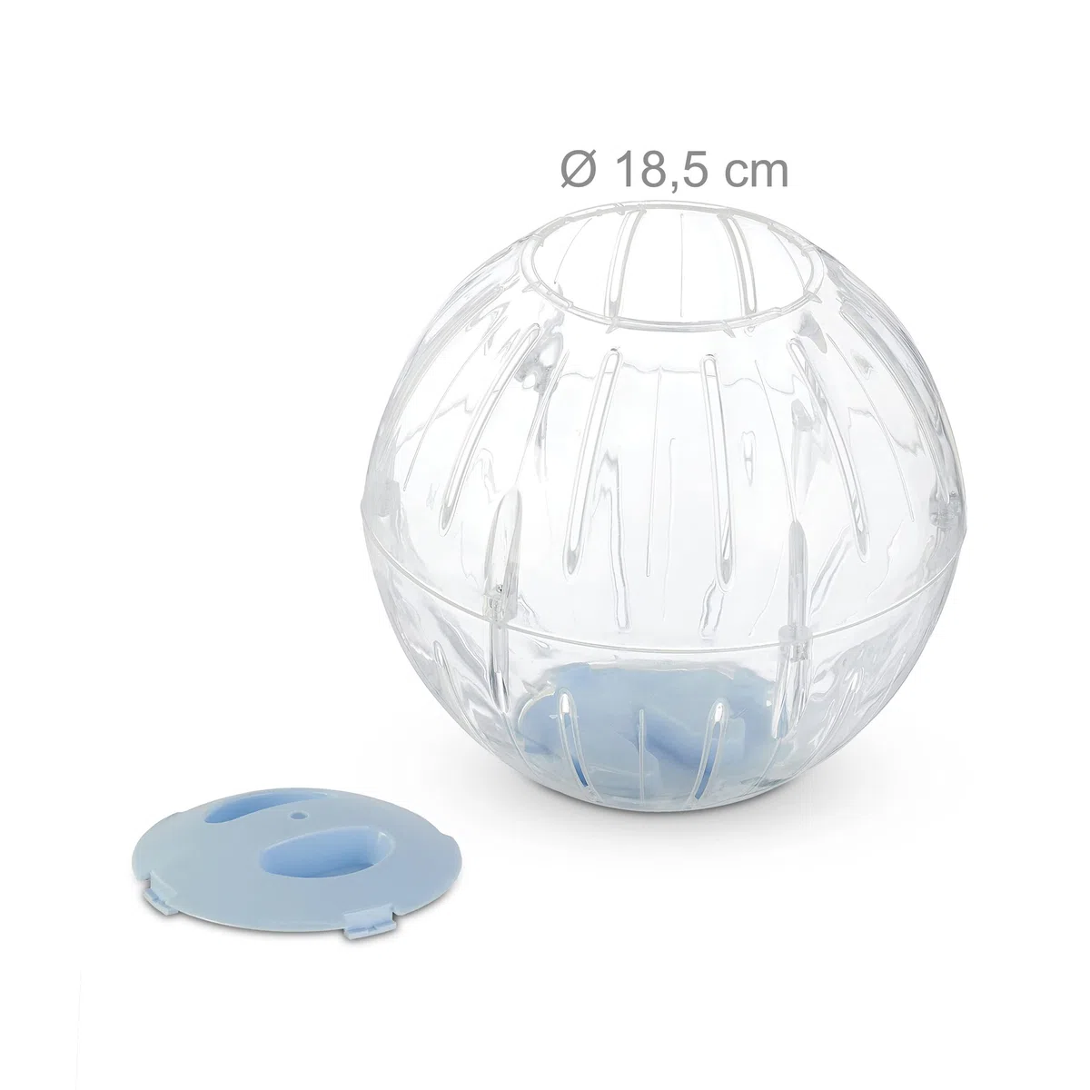 Relaxdays Palla per Criceti, Sfera da Ø 18,5 cm, Giocattolo per Topi, in Plastica, Hamster Ball, Trasparente Azzurro
