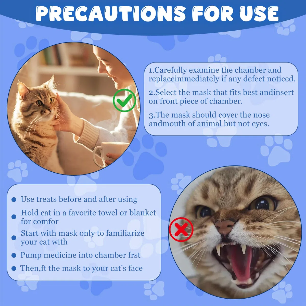 Distanziatore per inalatore per Cani o Gatti,Camera di aerosol inalatore,con 2 Misure di mascherine,per Animali Domestici,Aiuta Gli Animali Domestici a Respirare e dispensare farmaci (Blu)