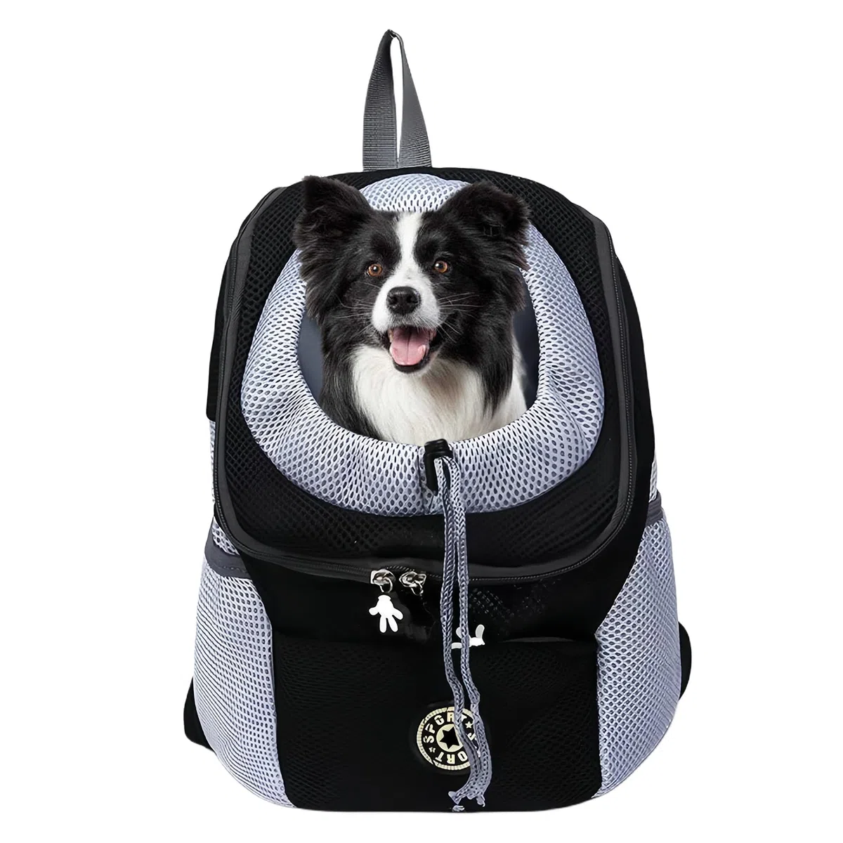Zaino Traspirante per Cani e Gatti con Finestra, Trasporto Portatile Regolabile (Nero, M)