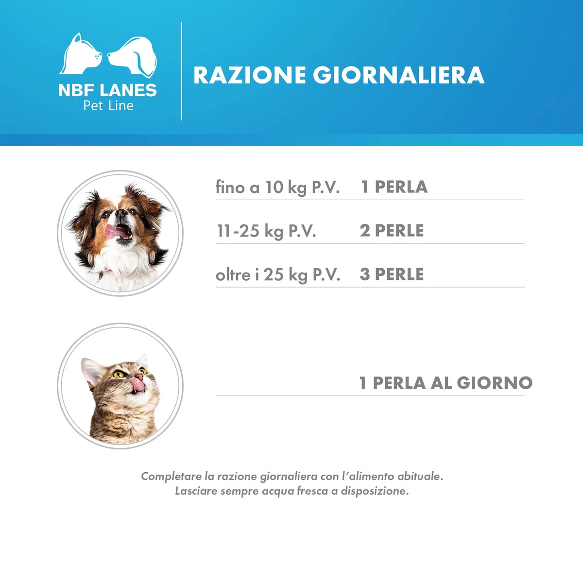 NBF Lanes | D.O.S. Pet Cane e Gatto, 50 Perle Appetibili, per il Normale Mantenimento della Funzione Visiva