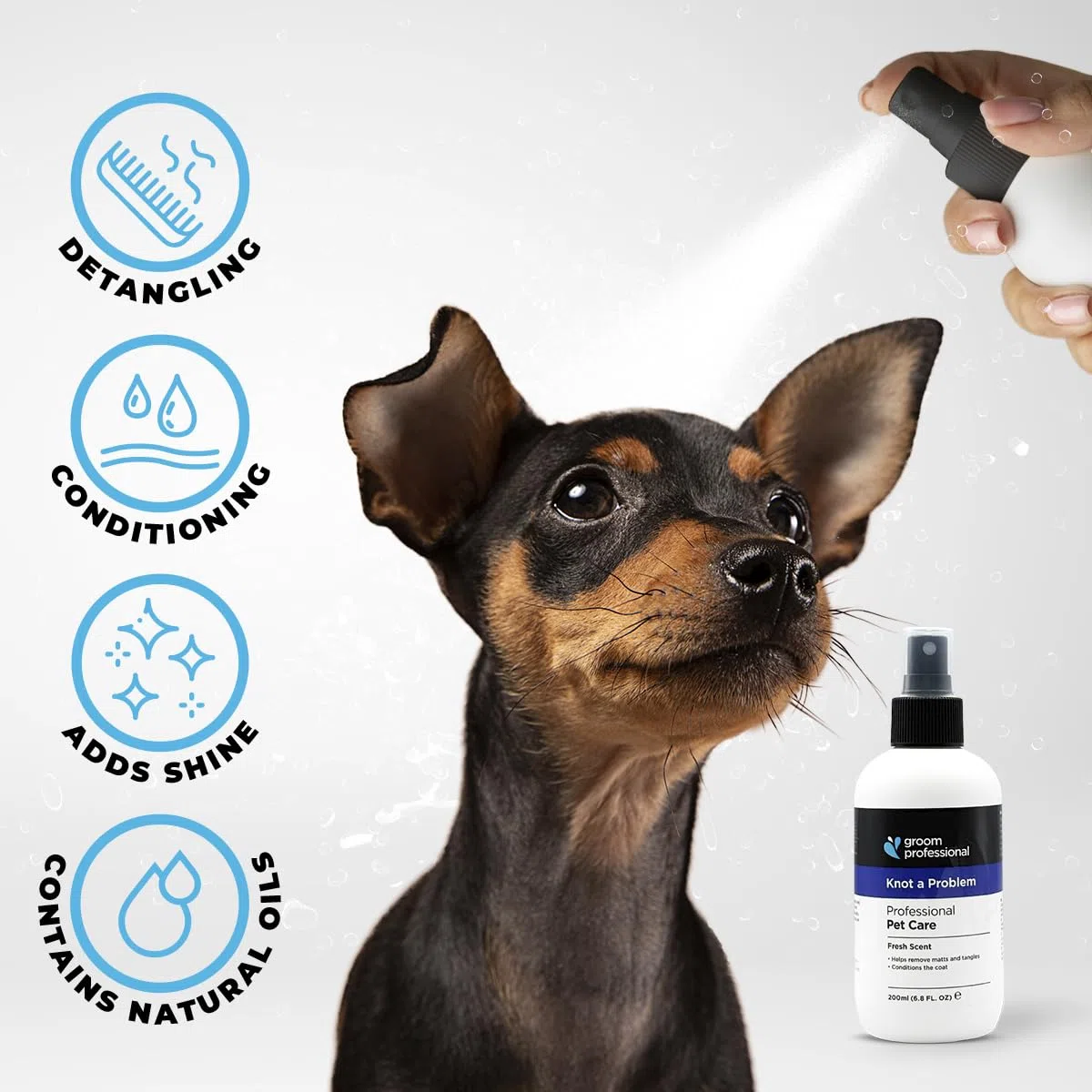 Groom Professional Knot A Problem Detangling Spray (1 L) – Professional Leave-In Dog Detangler, Nourishing Wheat Protein, Silicone & Alcohol Free, Deep Conditioning Spray, UK