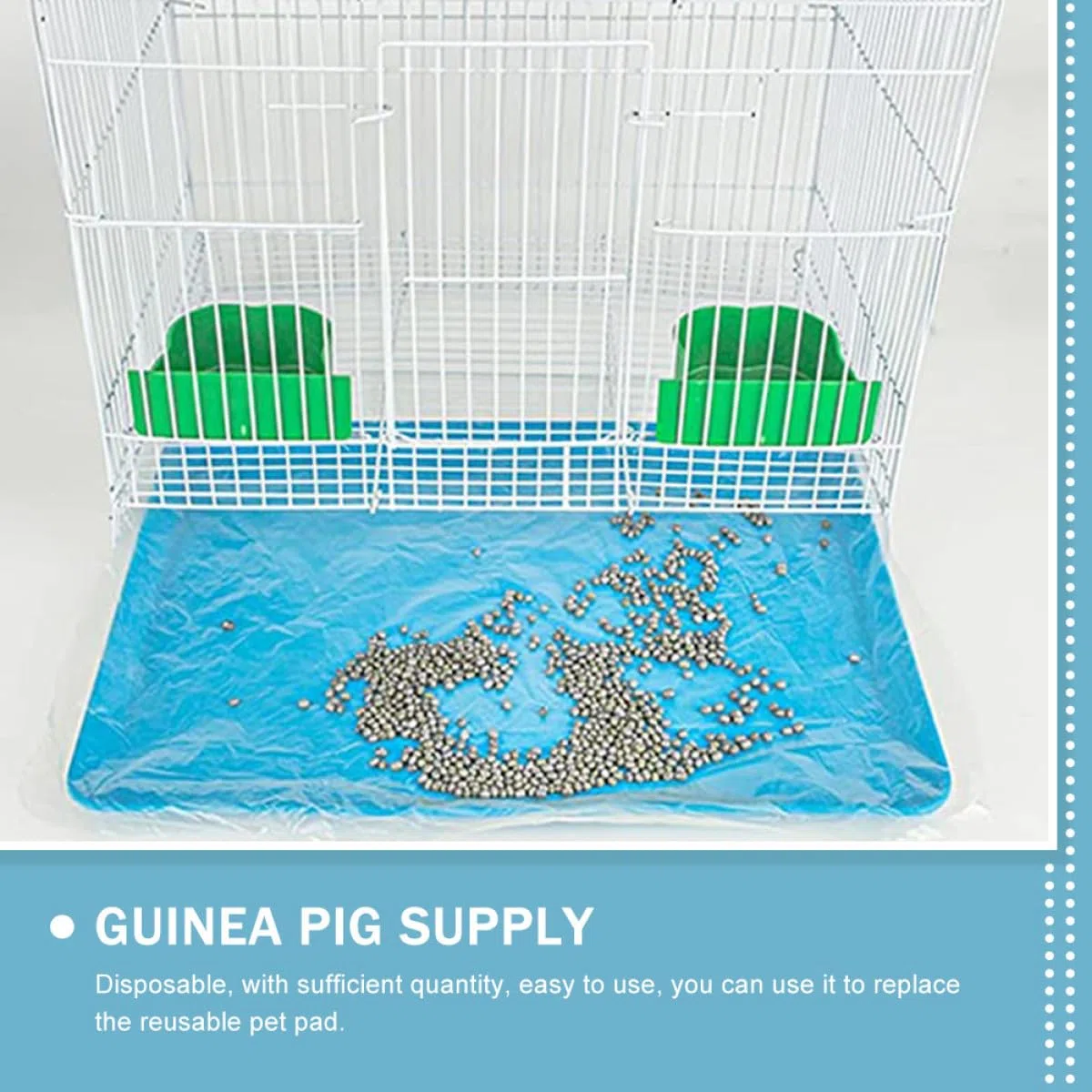 Amosfun Tappetino Antisporco per Gabbia 100 Pezzi 95X70 CM Pellicola in PE per Criceti, Ricci e Porcellini d'India, Rivestimento USA e Getta per Animali Domestici da Interno