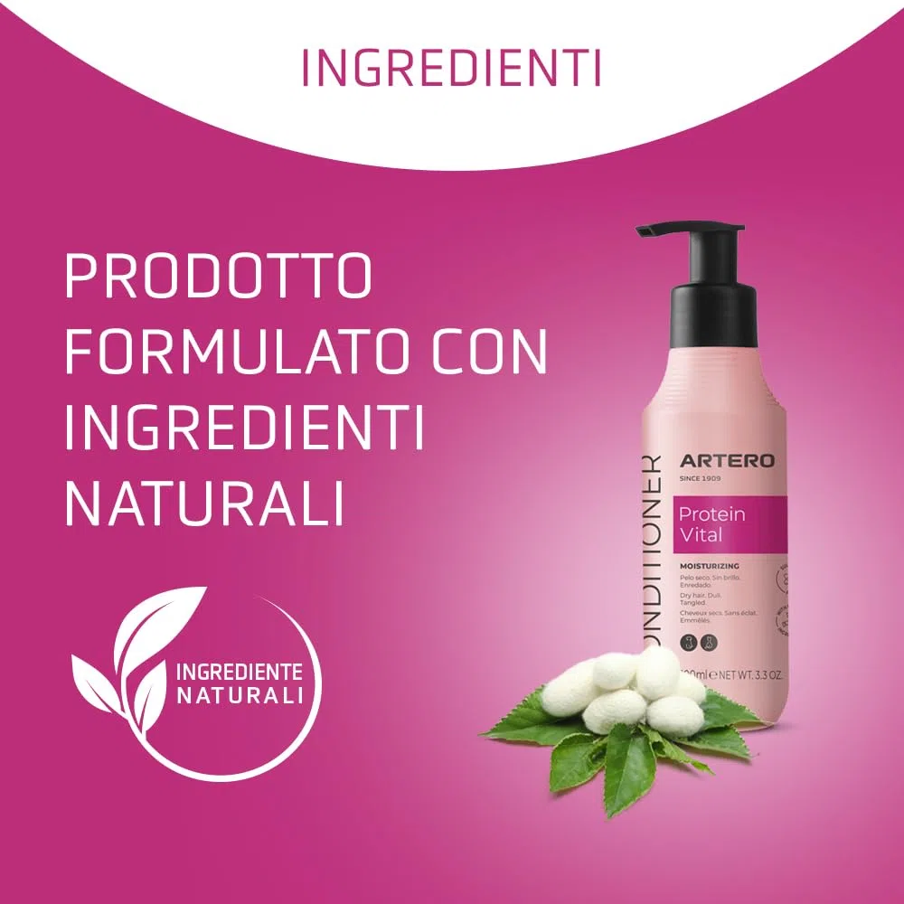 Artero Balsamo Protein Vital 100 ml - Idratante e Nutriente per Cani - Rigenera, Districa e Protegge il Pelo - Ideale per Morbidezza e Lucentezza - Previene Nodi e Grovigli - Per Pelo Secco o Umido